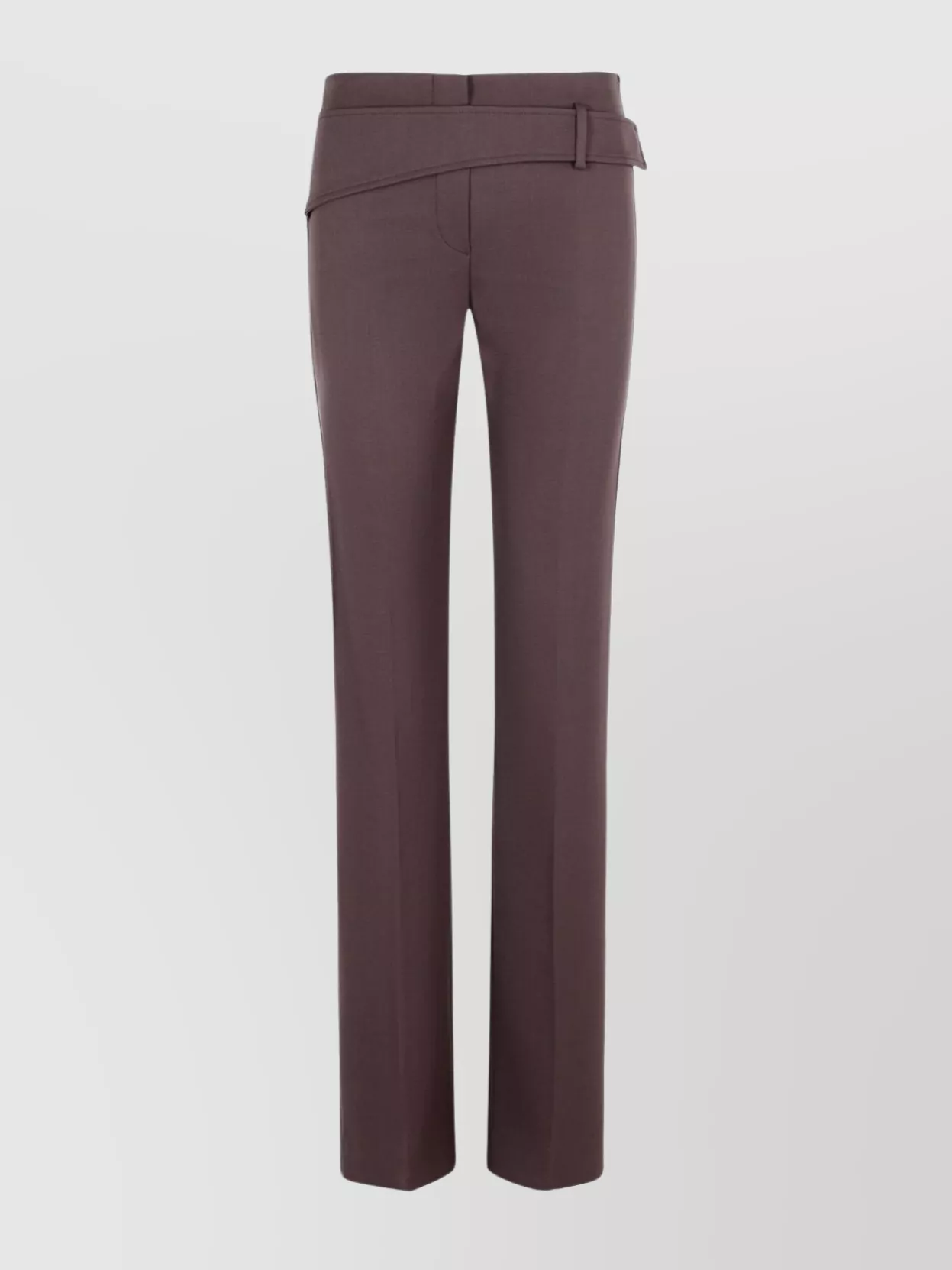Sportmax Slim Trousers Asymmetric Belt In Burgundy