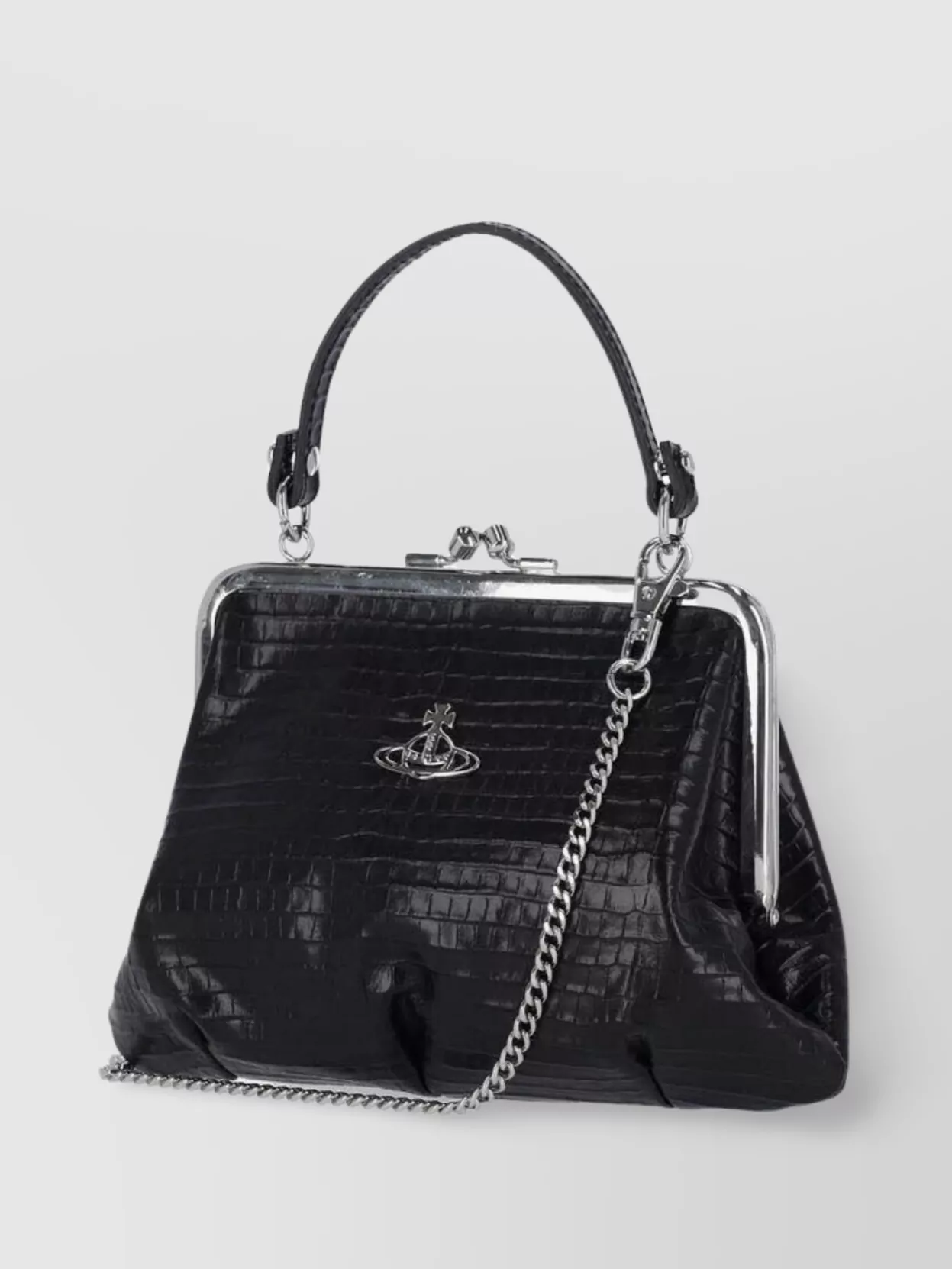 Vivienne Westwood Crocodile Texture Top Handle Chain Strap