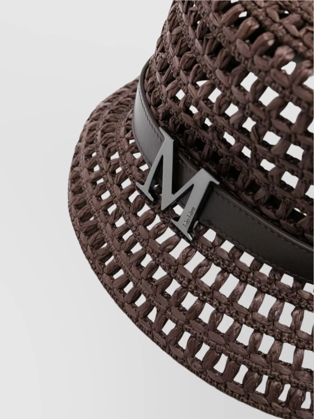 Max Mara Crochet Cloche Hat Leather Band