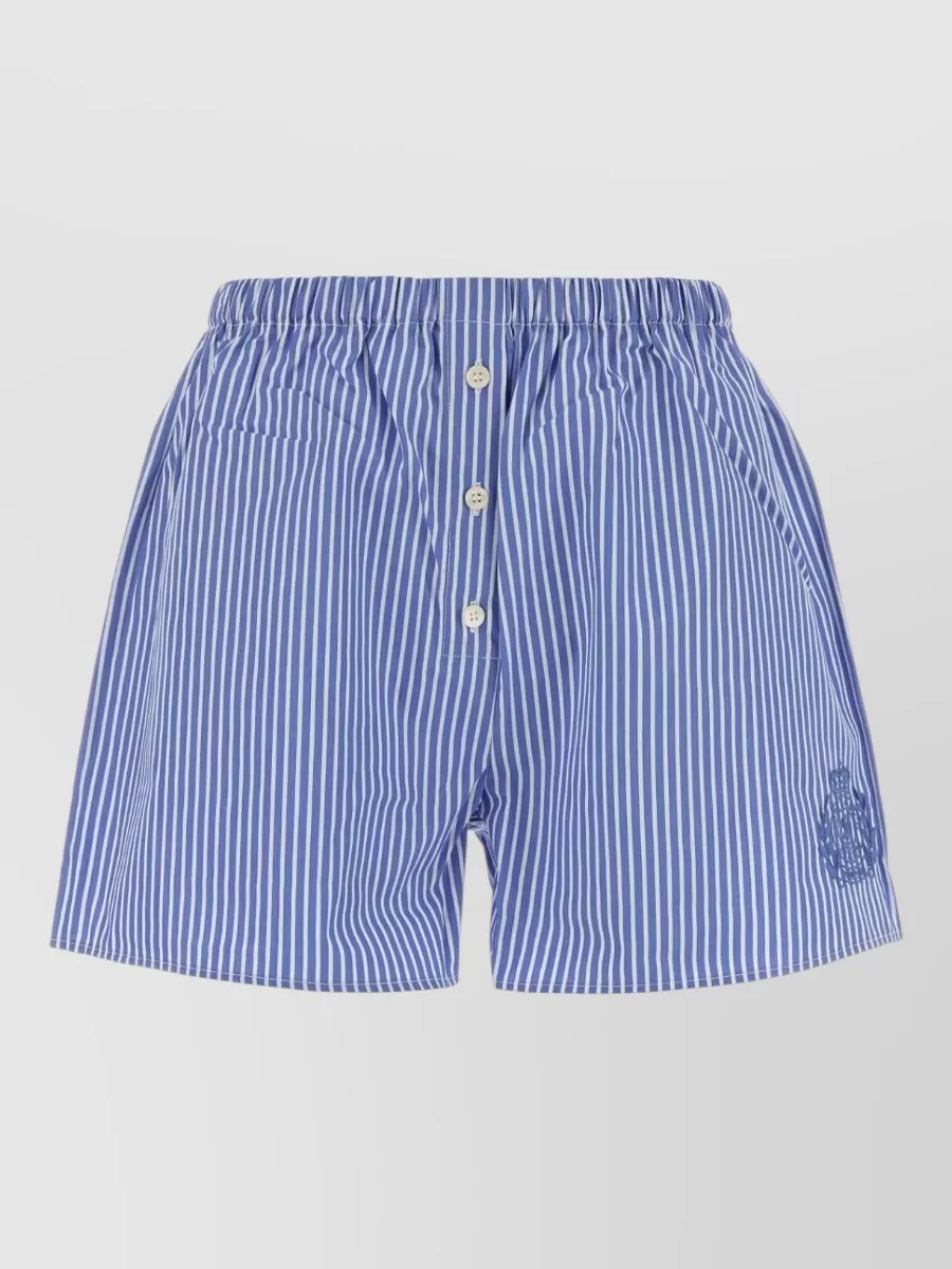 Sporty & Rich Cotton Embroidered Poplin Shorts