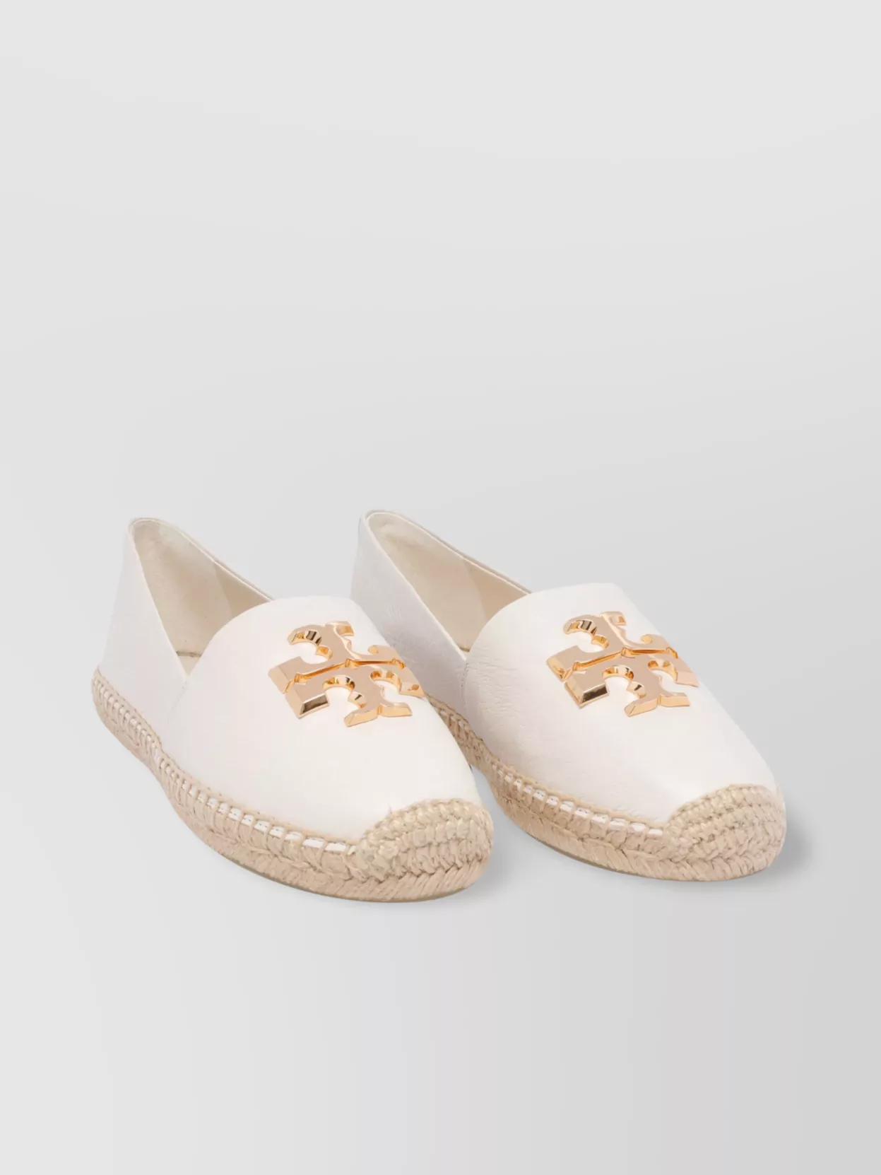 Tory Burch Golden Logo Leather Espadrilles