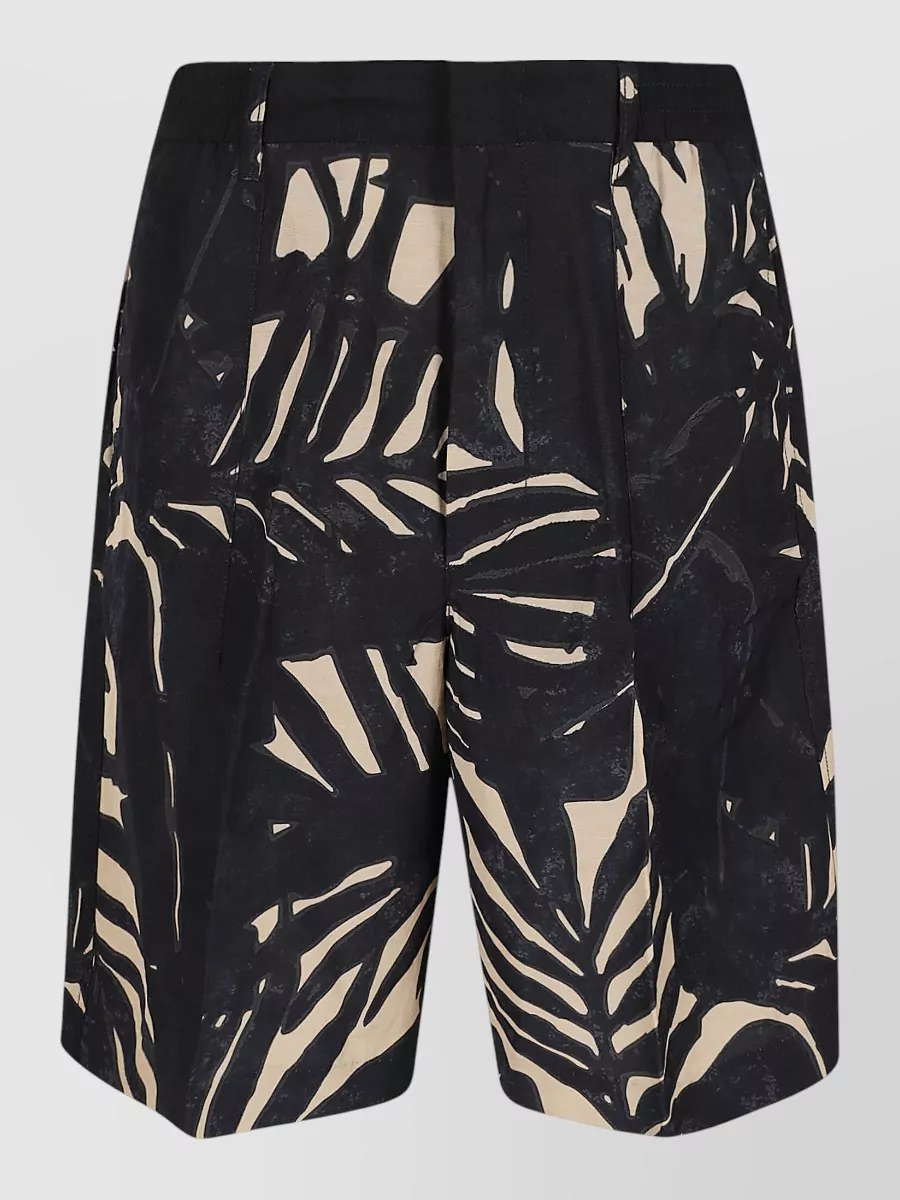 Emporio Armani Printed Linen-Blend Tailored Shorts