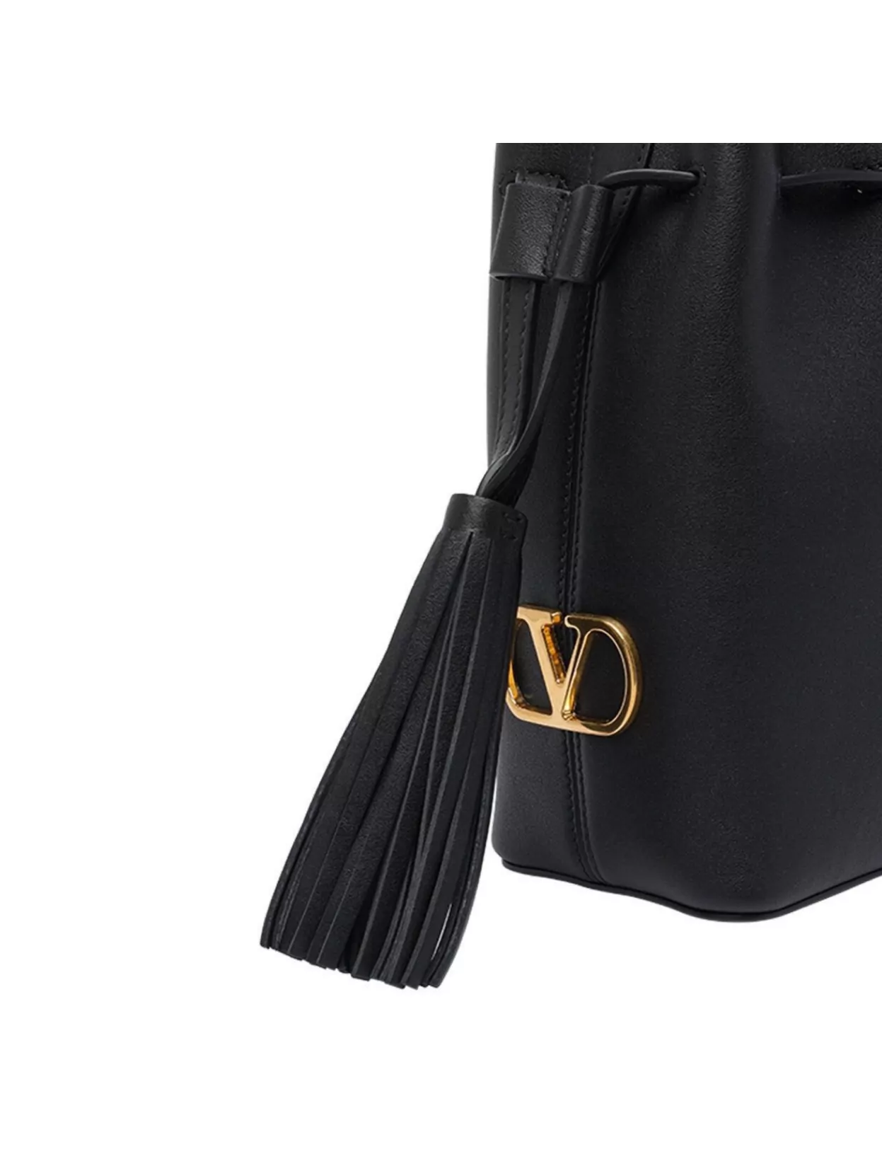 Valentino Garavani Small Drawstring Bucket Bag Tassel