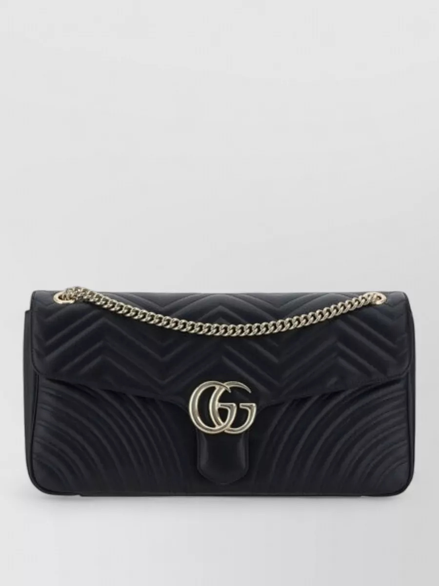 Gucci Shoulder Bag Chevron Pattern Chain Strap