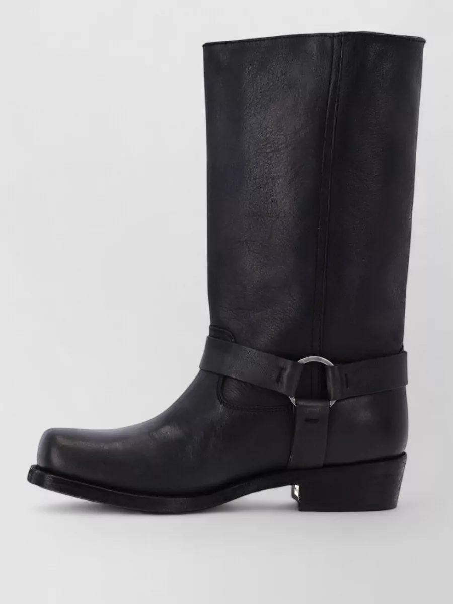 Golden Goose leather buckled biker ankle boots