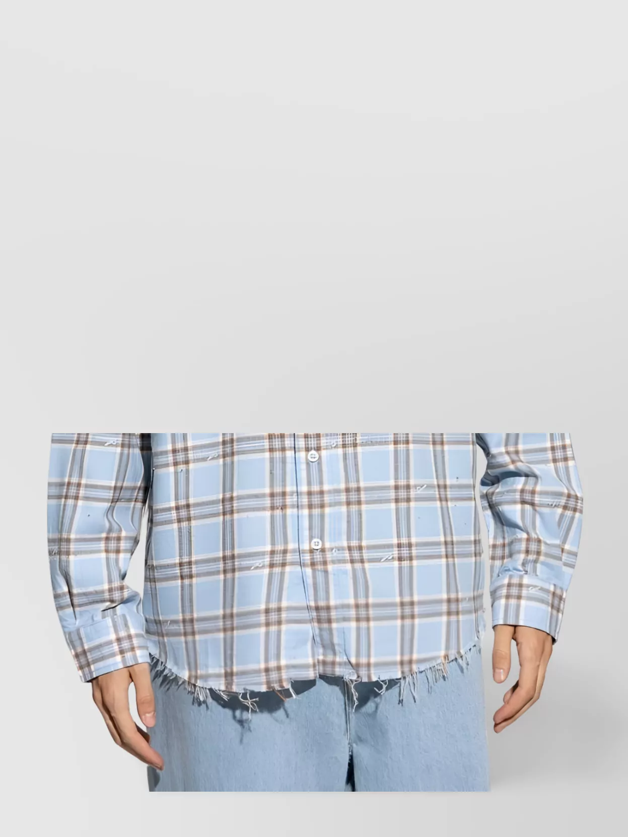 Amiri Distressed Checkered Cotton Shirt