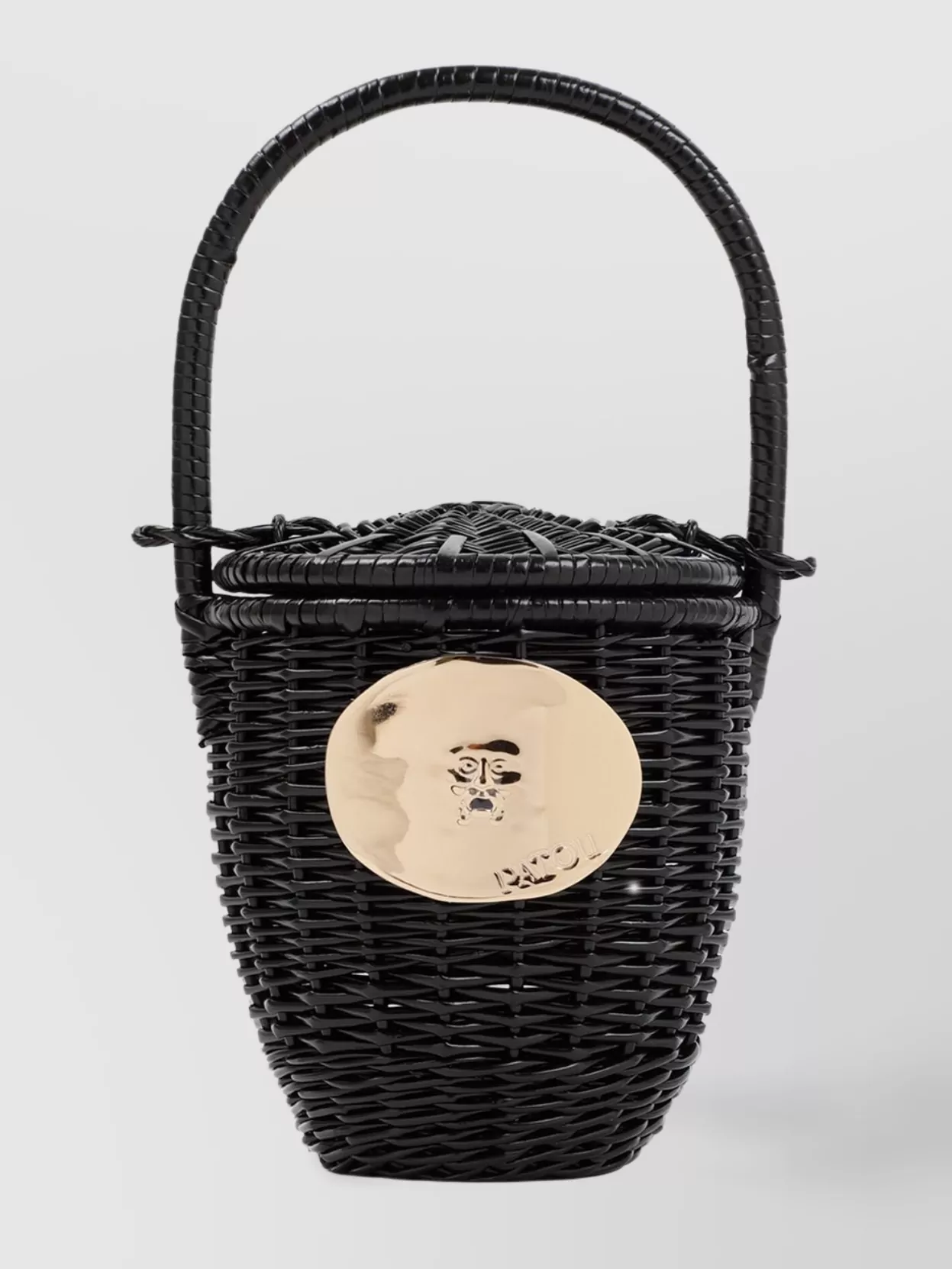Patou Round Wicker Bucket Bag