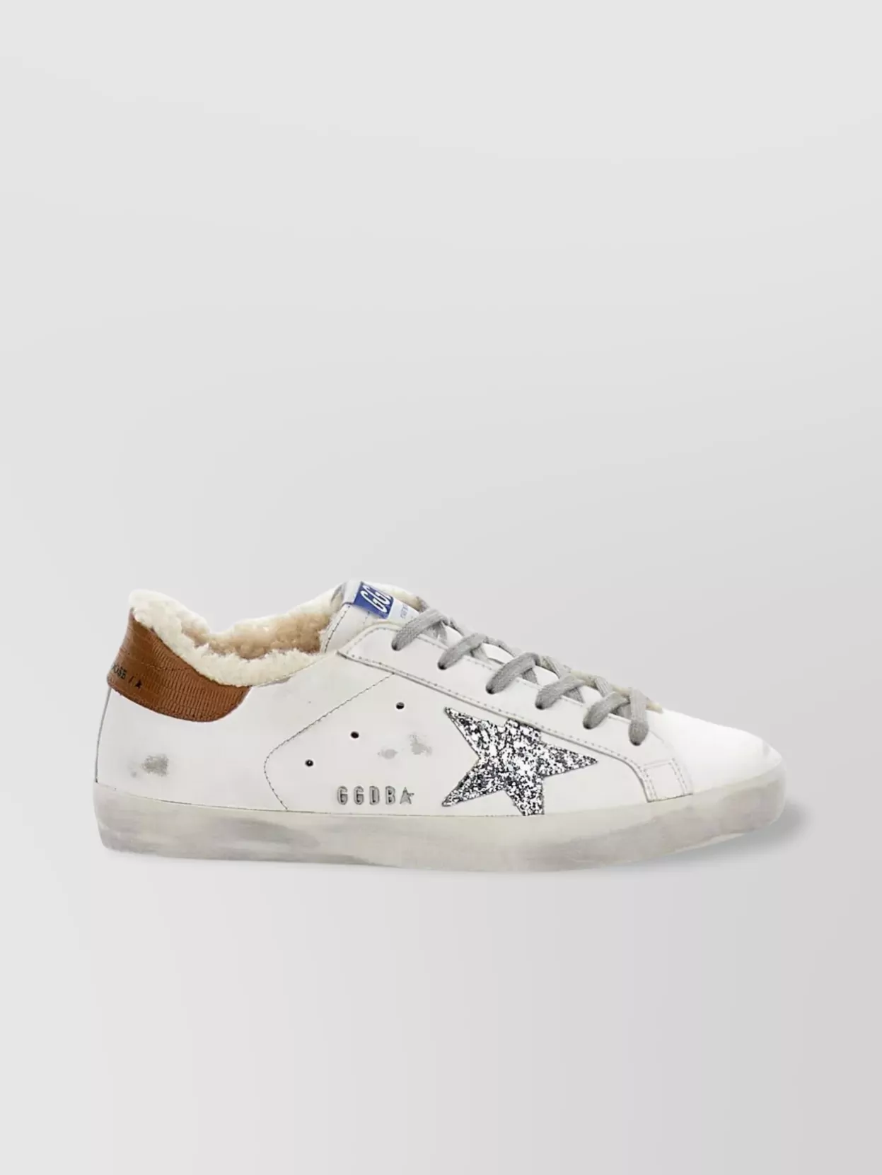 Golden Goose Sneakers Distressed Leather Glitter Star In White
