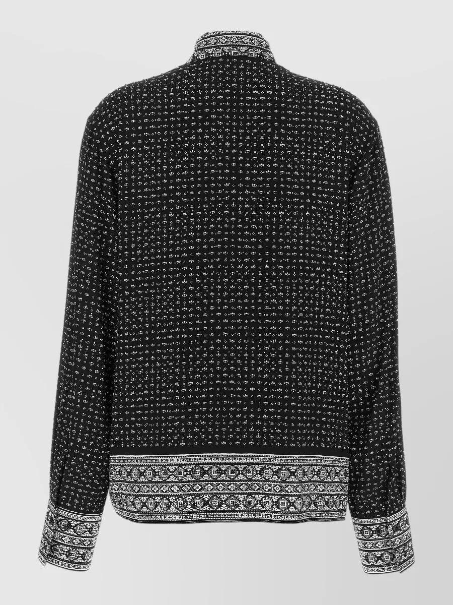 Ermanno Scervino Silk Crystal-Embellished Printed Long-Sleeve Shirt
