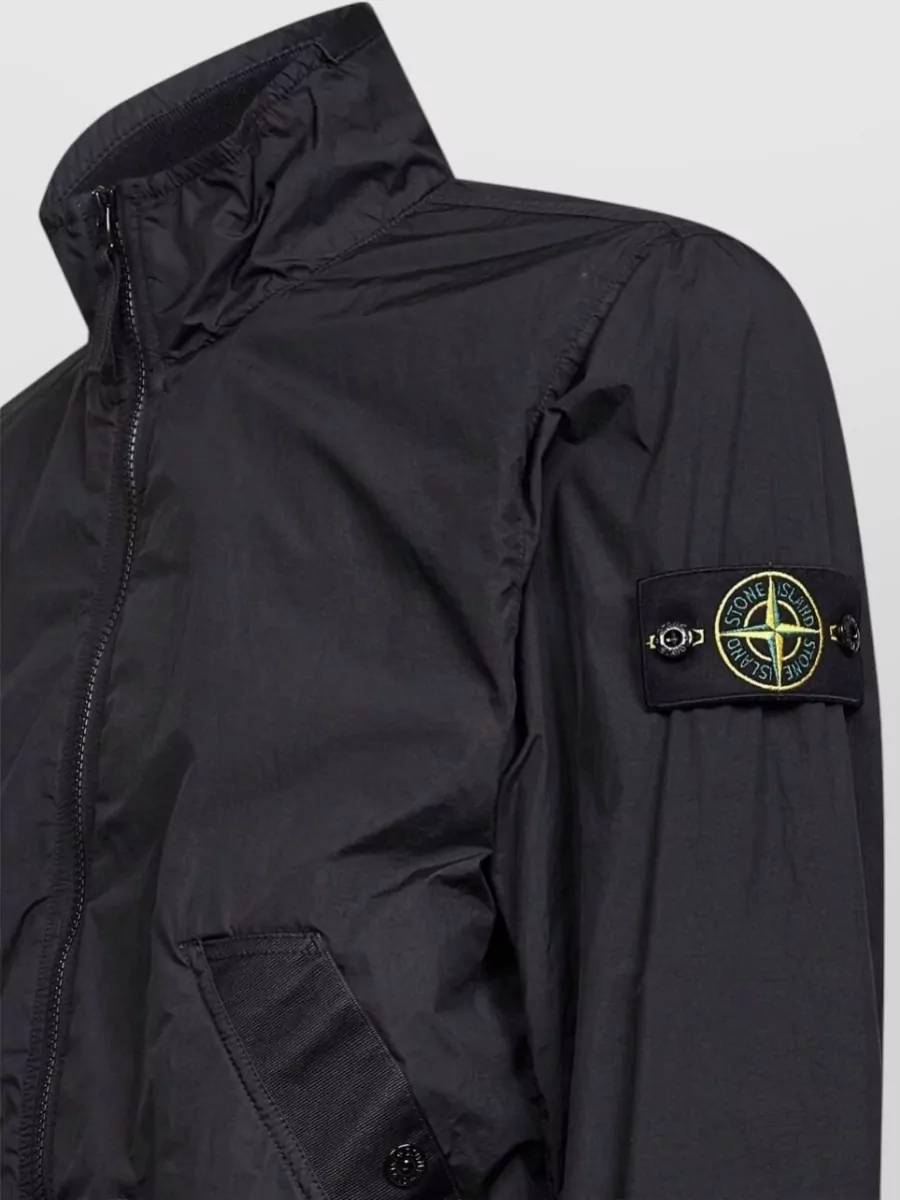Stone Island High Collar Jacket Side And Welt Pockets