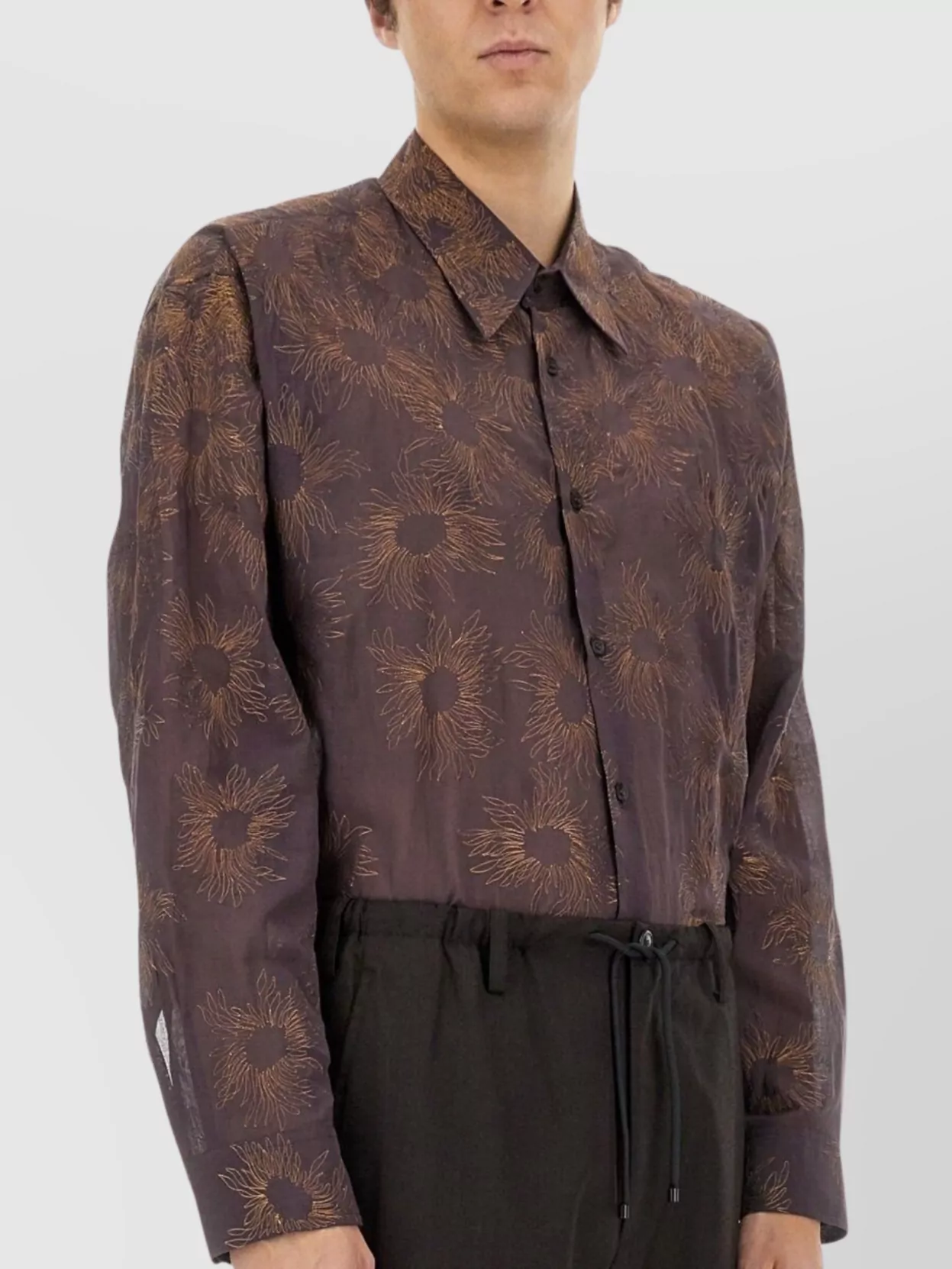 Dries Van Noten Floral Pattern Long Sleeve Cuffed Shirt