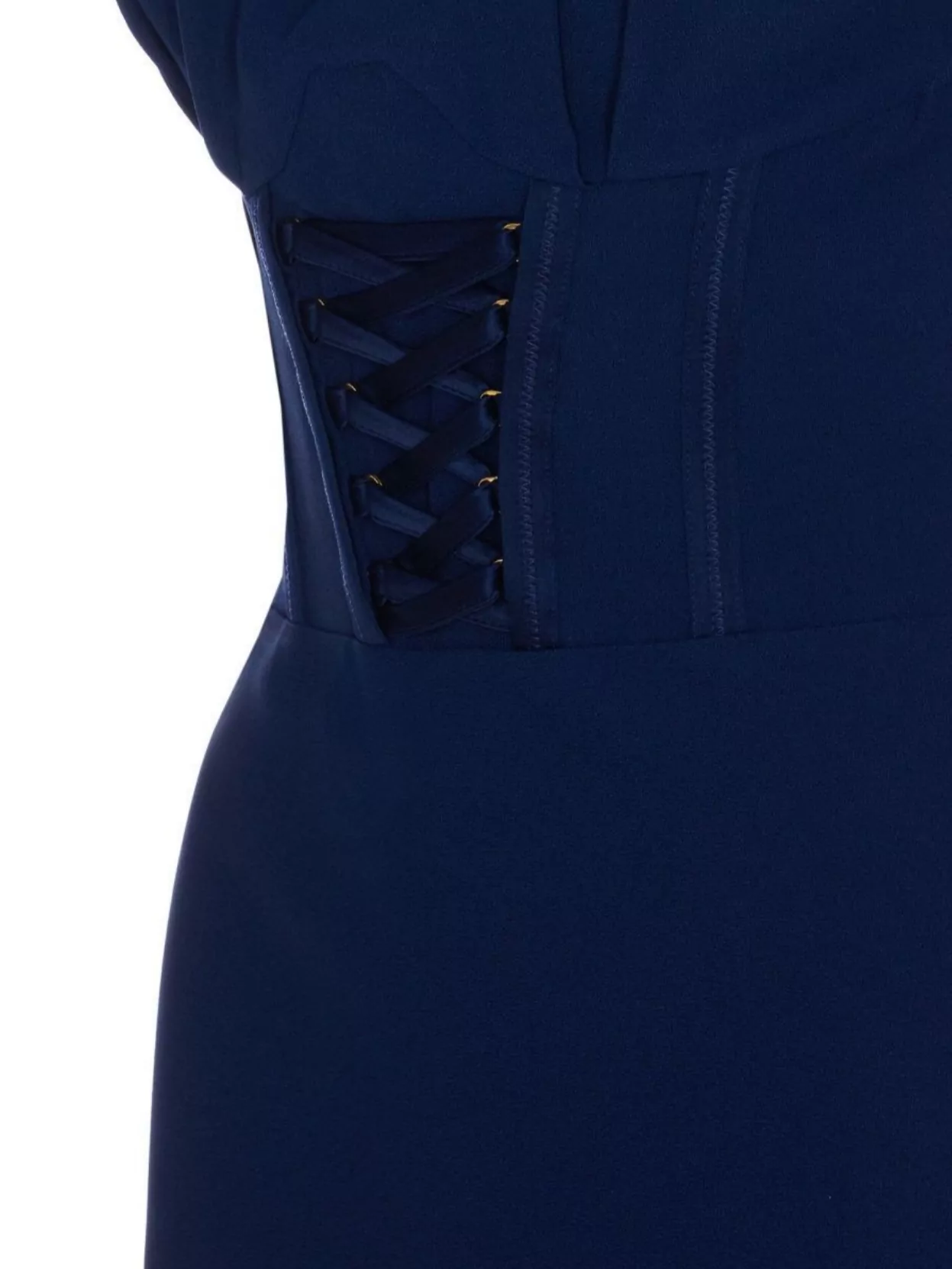 Elisabetta Franchi Lace-up Detail Bustier Midi Dress
