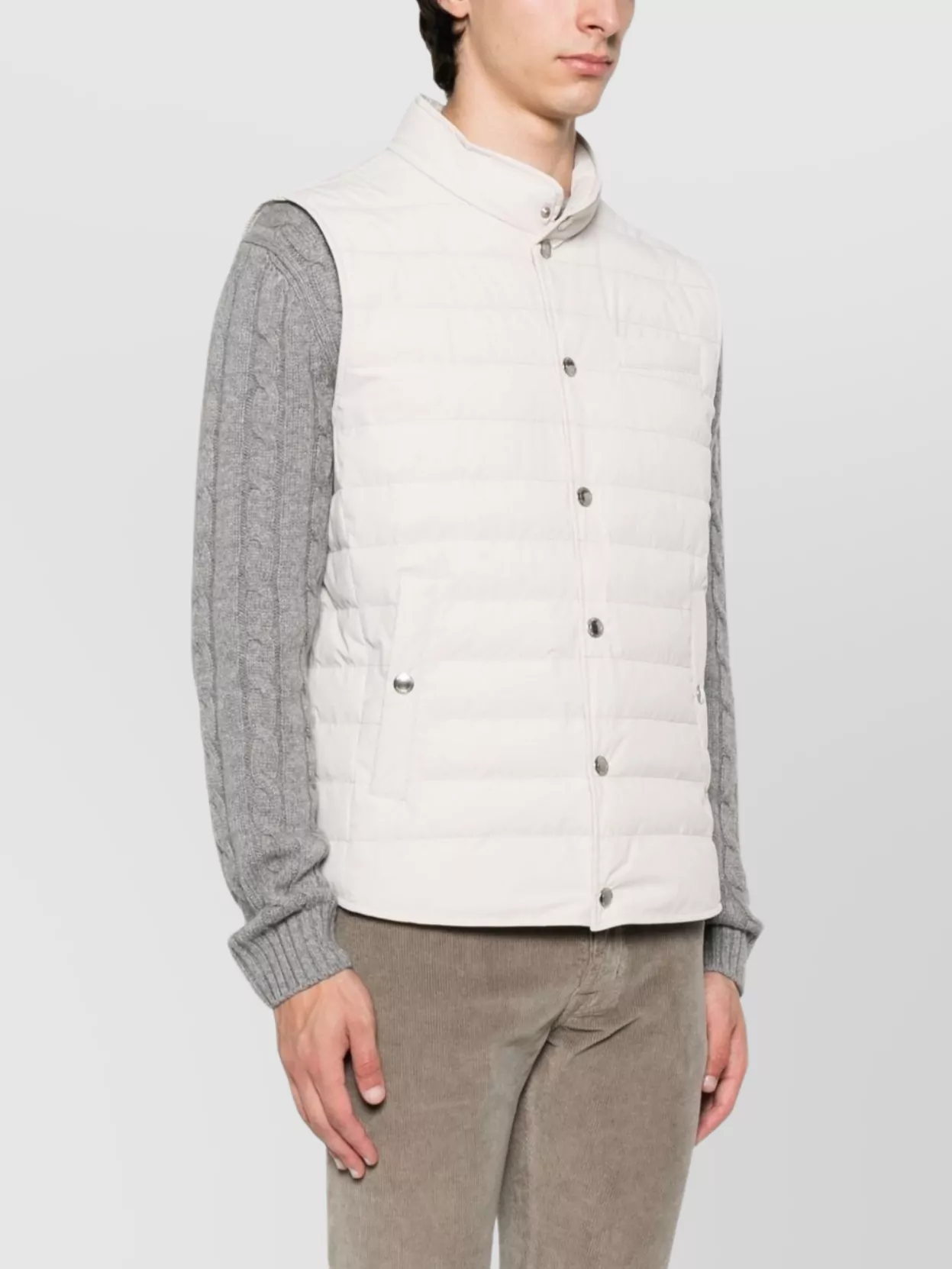 Brunello Cucinelli Quilted Sleeveless Stand Collar Vest