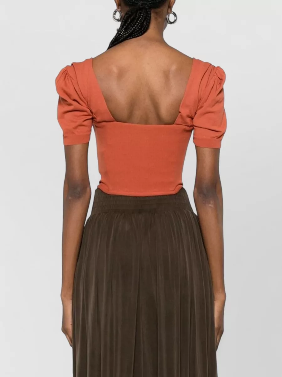 Vivienne Westwood Cotton Draped Off-Shoulder Short-Sleeve Blouse