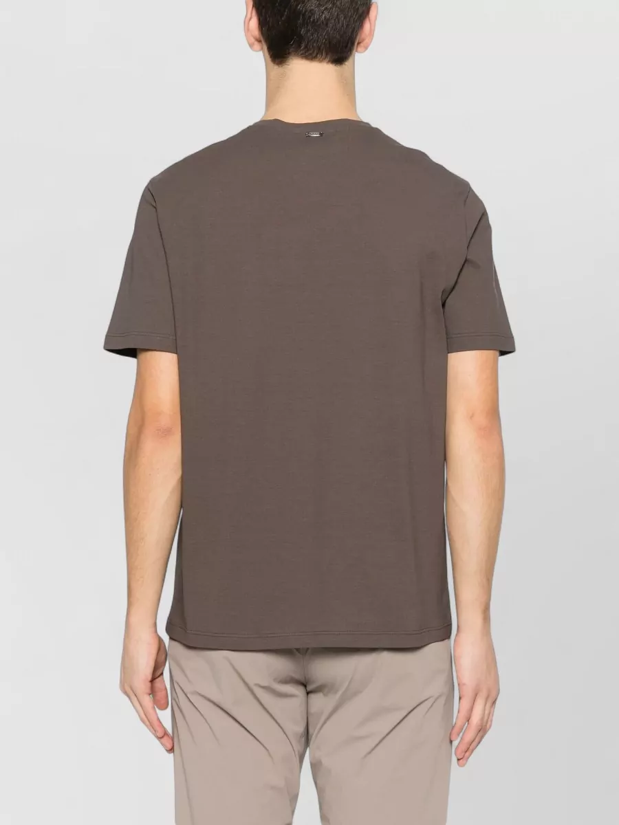 Herno Round Neck Short Sleeve Cotton Jersey Top