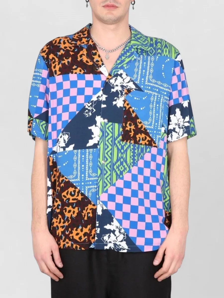 Marcelo Burlon County Of Milan viscose bowling collar shirt