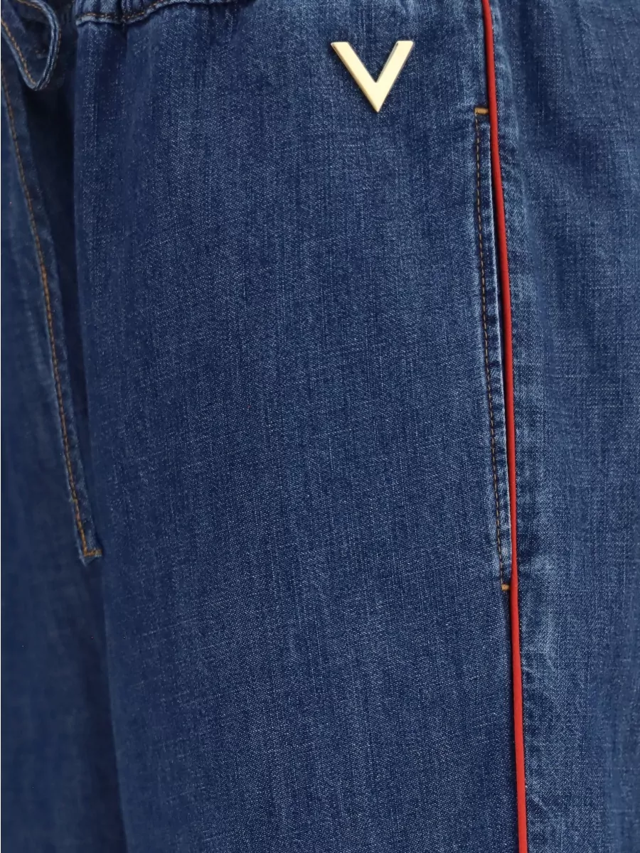 Valentino Wide-Leg Denim Trousers