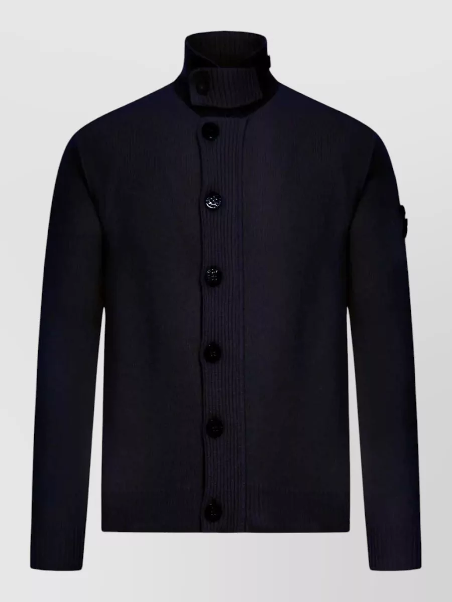 Stone Island wool high-neck cardigan