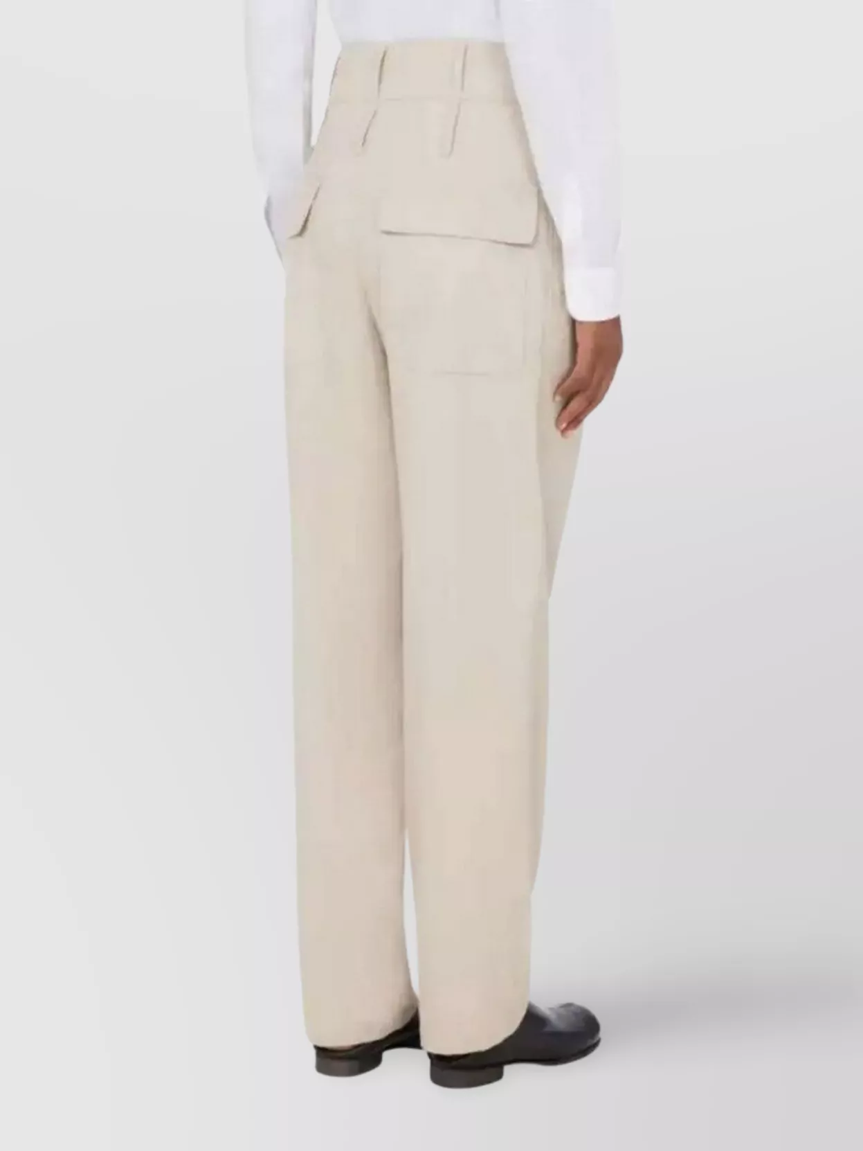 Moschino High Waist Wide Leg Trousers With Button Detailing