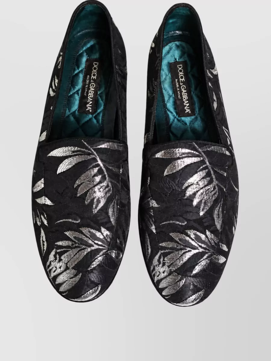 Dolce&Gabbana Leather Embroidered Slippers