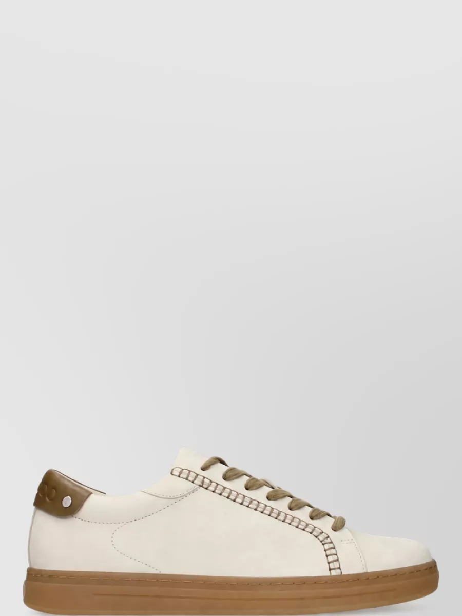 Jimmy Choo Suede Leather Lace-Up Sneakers