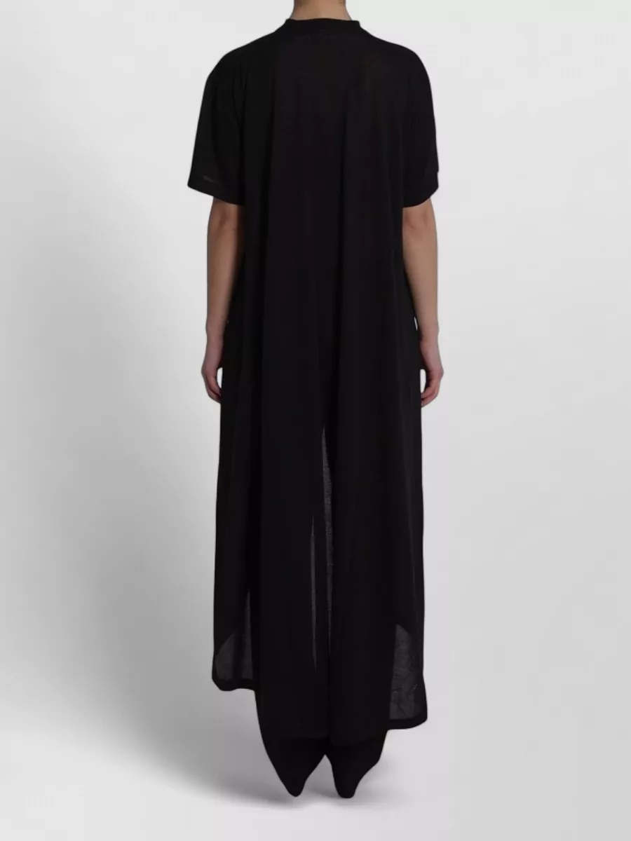 Balenciaga Sheer Jersey Maxi Train T-Shirt Dress