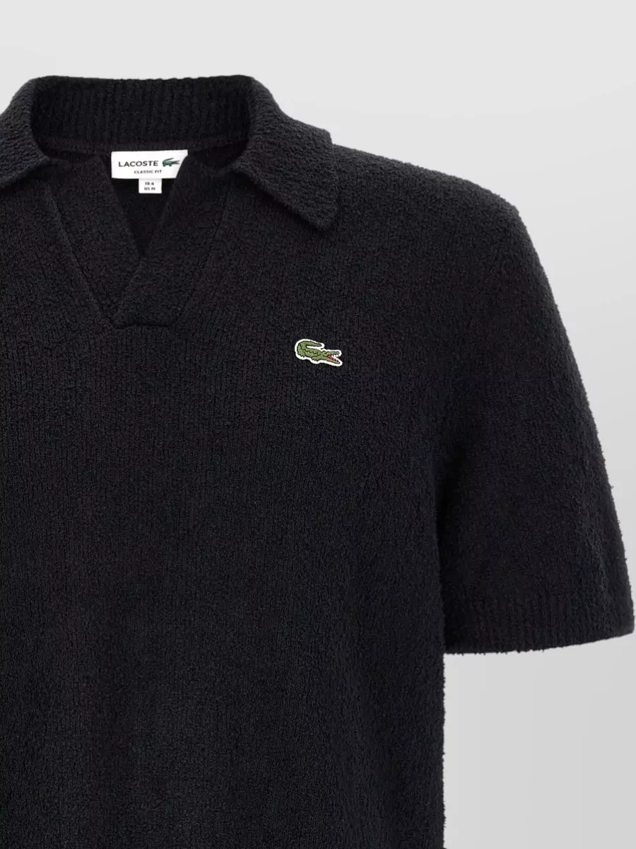 Lacoste Bouclé Knit Short-Sleeve Polo Shirt