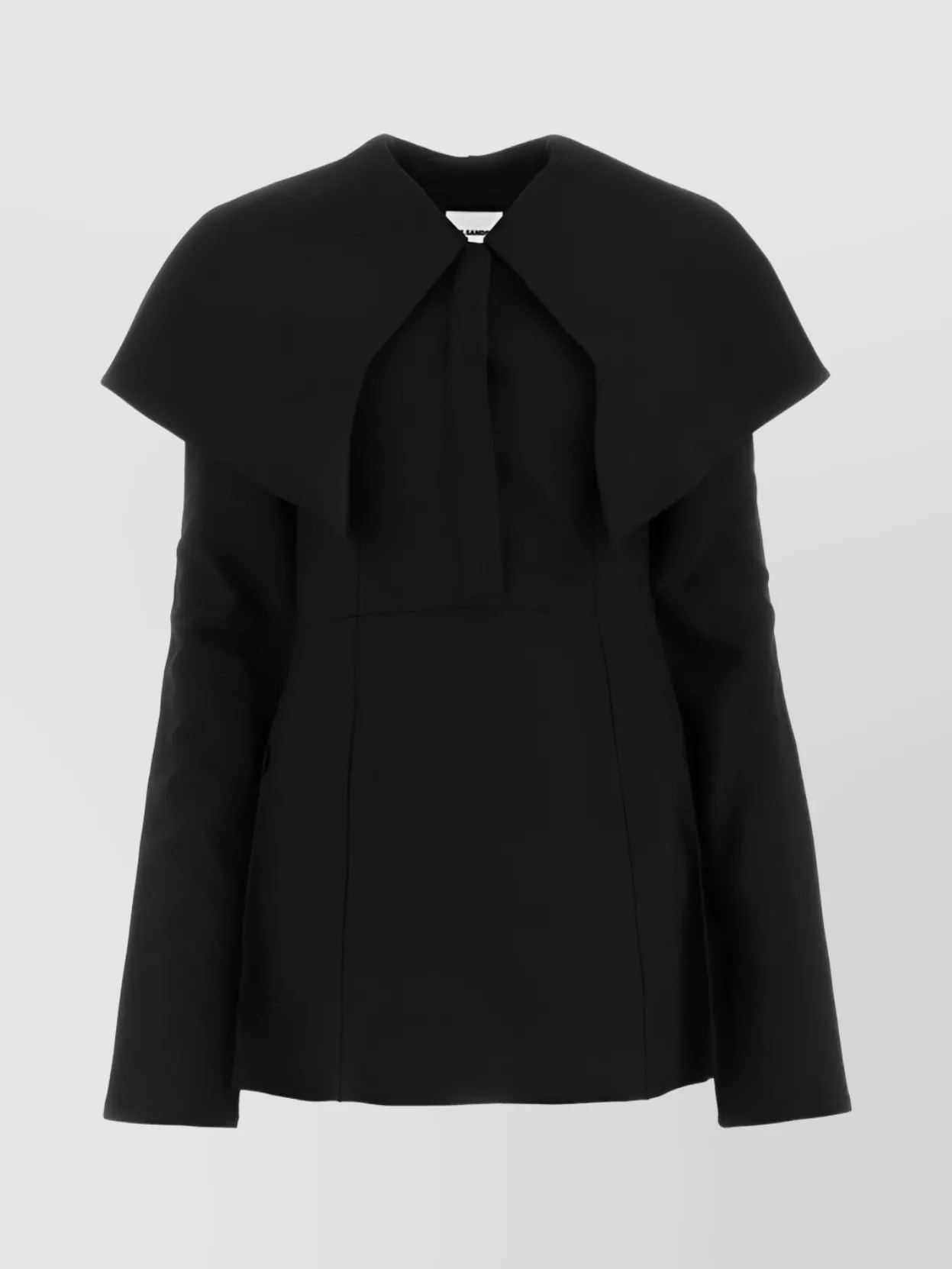 Shop Jil Sander Cape Shoulder Collar Top In Black