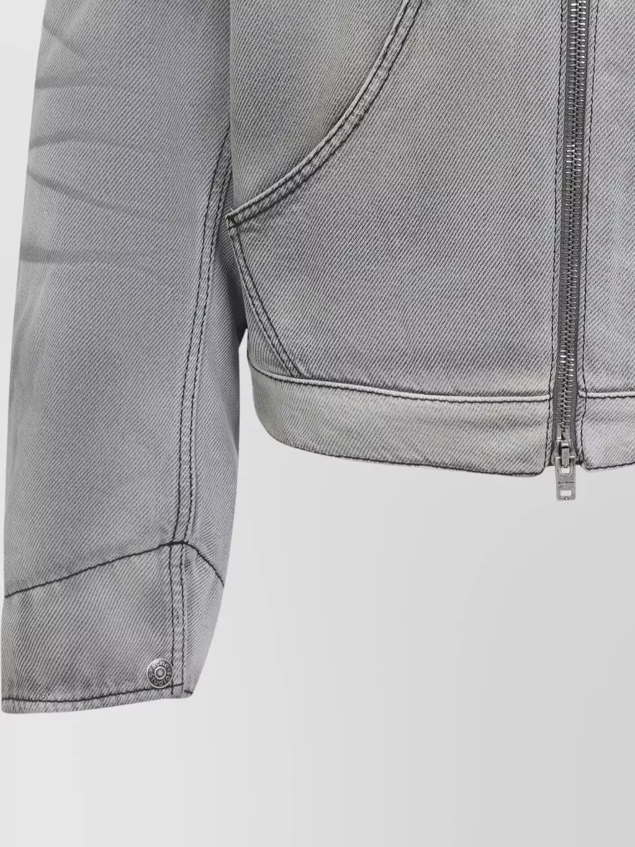 Acne Studios Cotton Bomber Jacket Contrast Collar Ribbed Trims