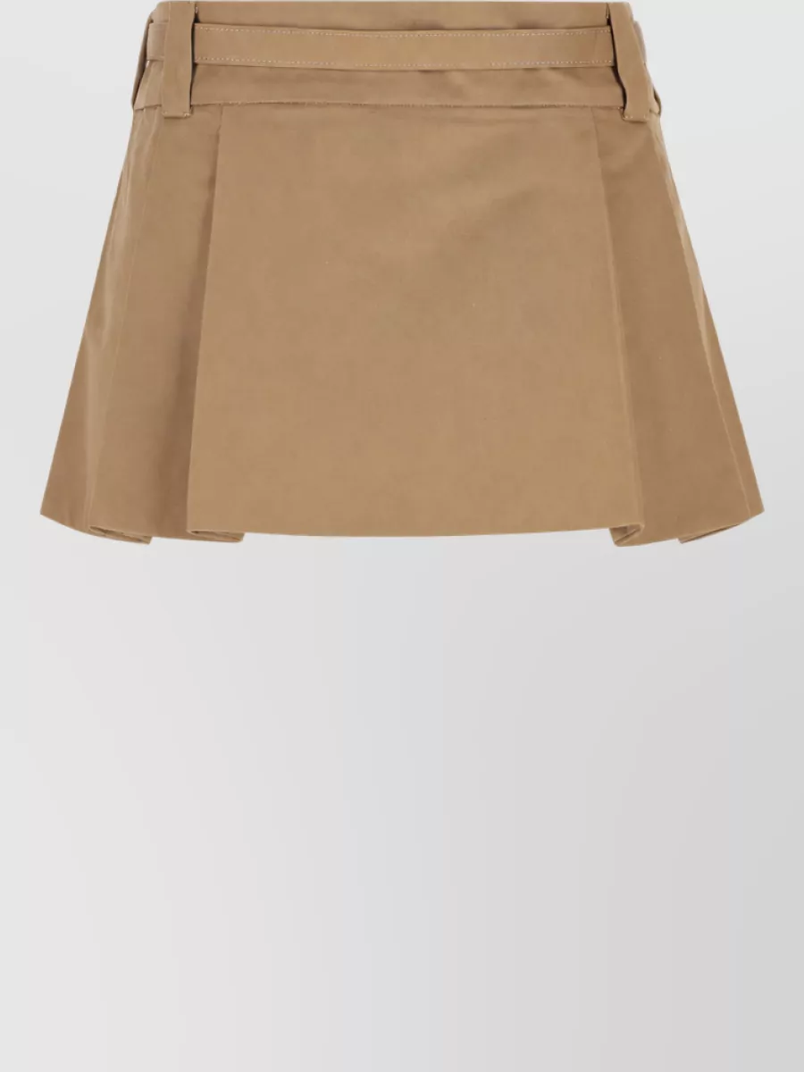Miu Miu Cotton Pleated Mini Skirt