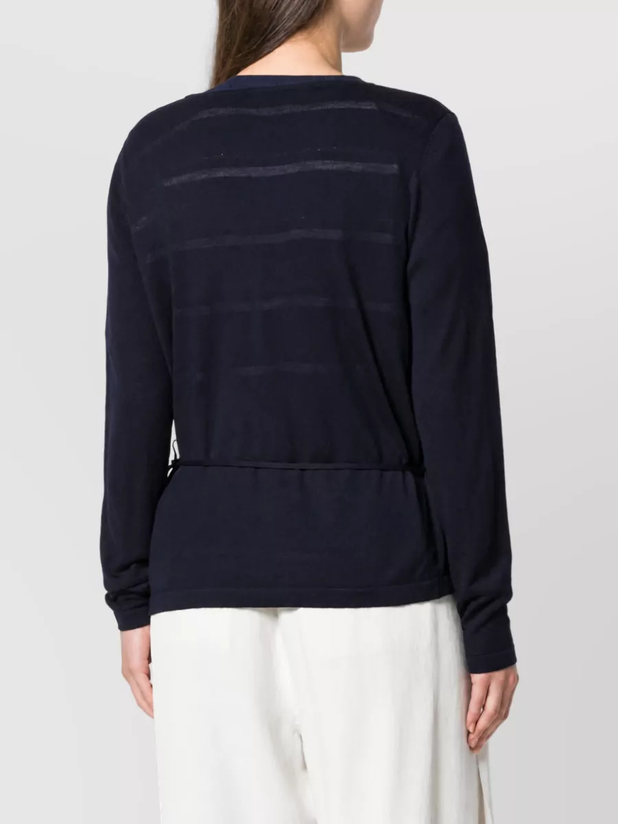 La Rose Merino Wool V-Neck Wrap Sweater