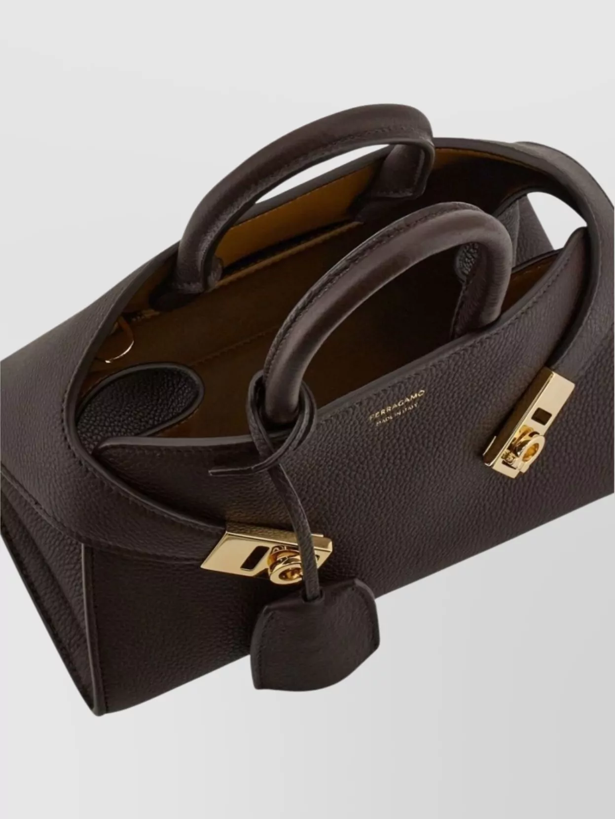 Ferragamo Mini Leather Tote Bag With Asymmetric Design