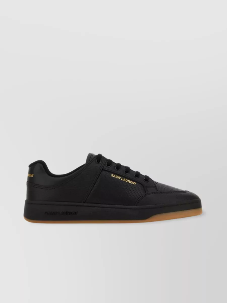 Shop Saint Laurent Sole Contrast Reinforced Toe Cap Sneakers In Black