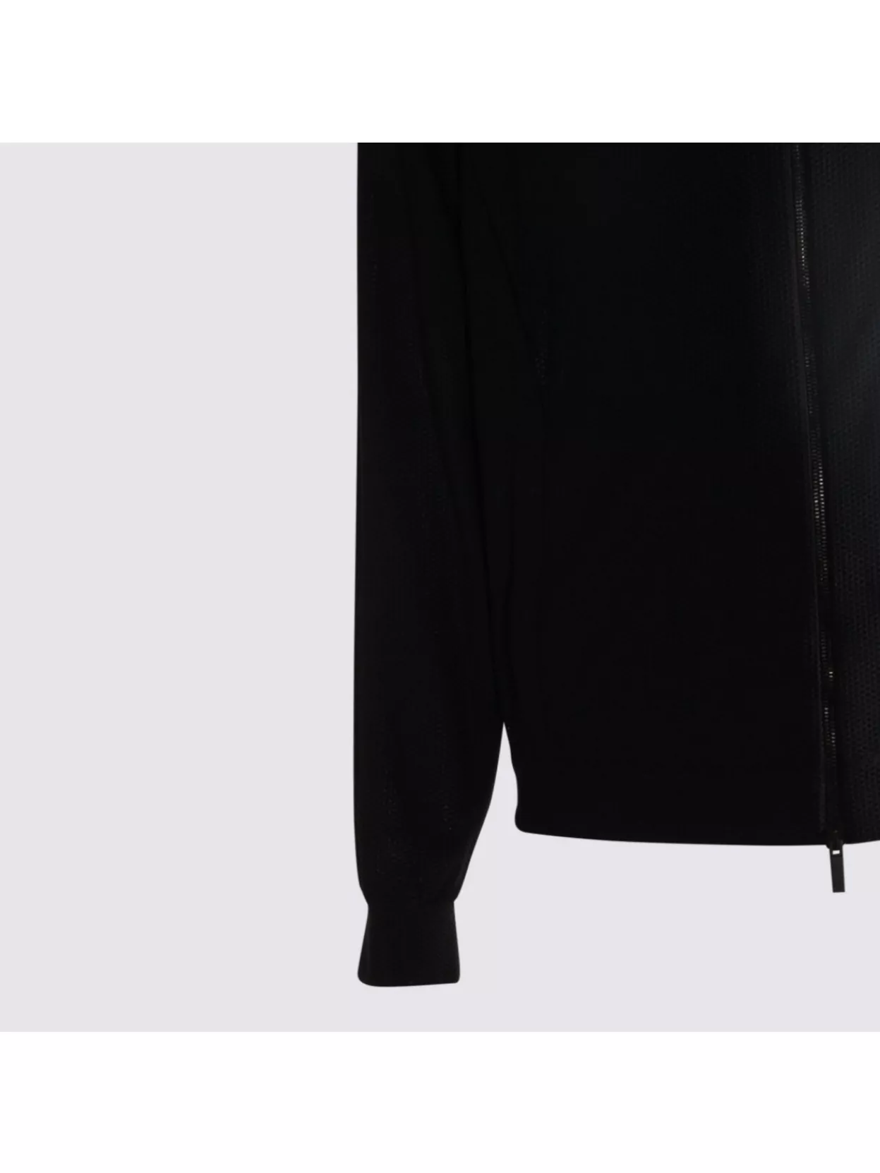Giorgio Armani Hooded Mesh Texture Elastic Cuffs Jacket