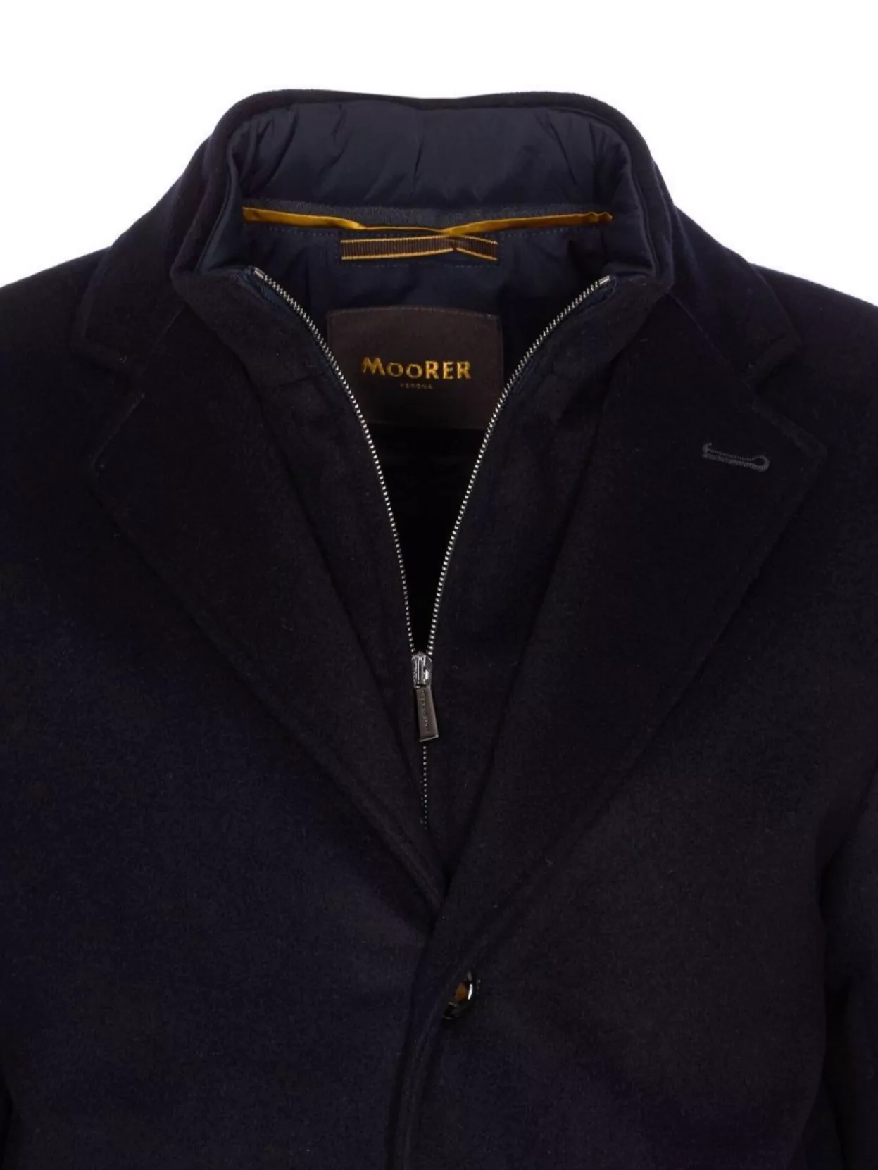 Moorer Tailored Long Jacket Flap Pockets In Black