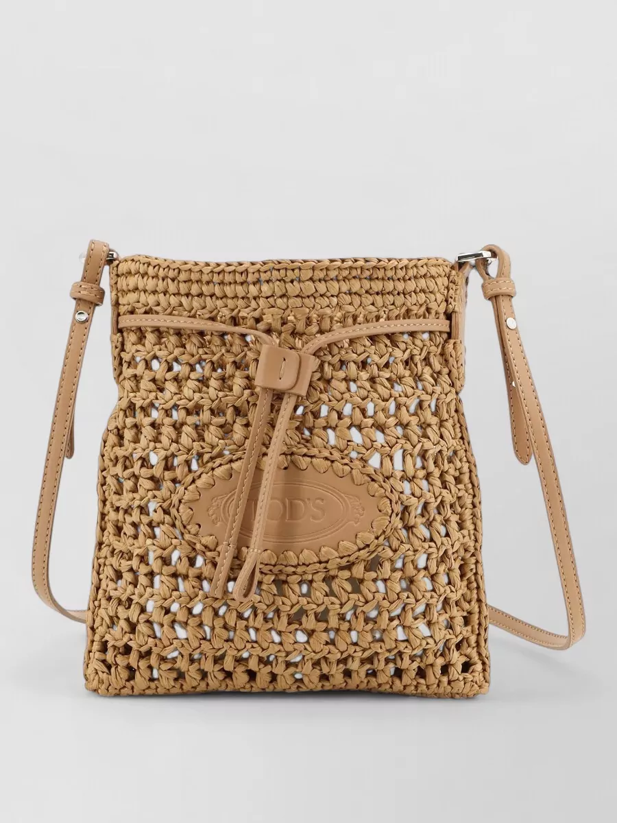 Tod's bucket raffia crochet cross-body bag