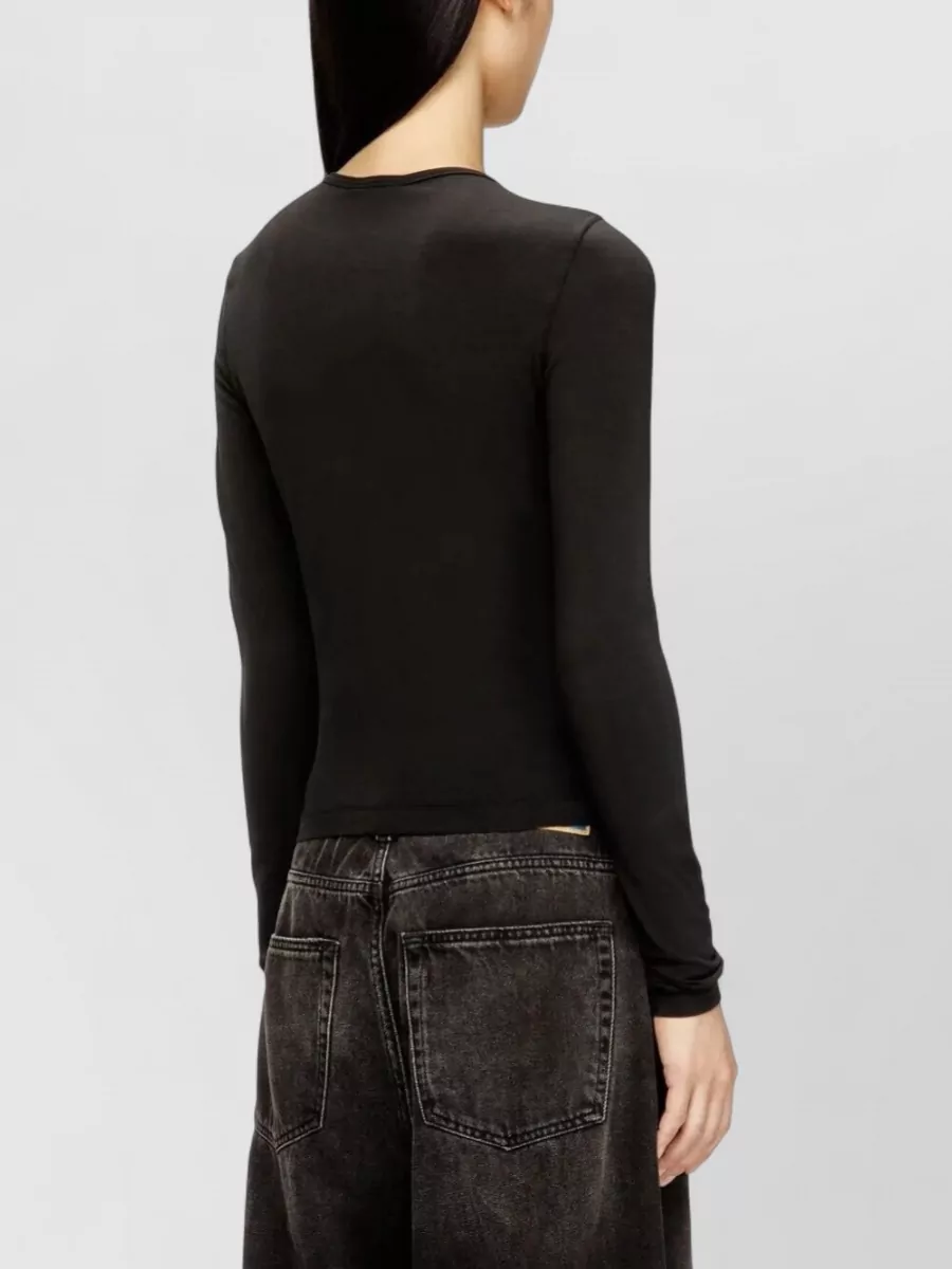 Diesel Long Sleeve Crew Neck Fitted Top