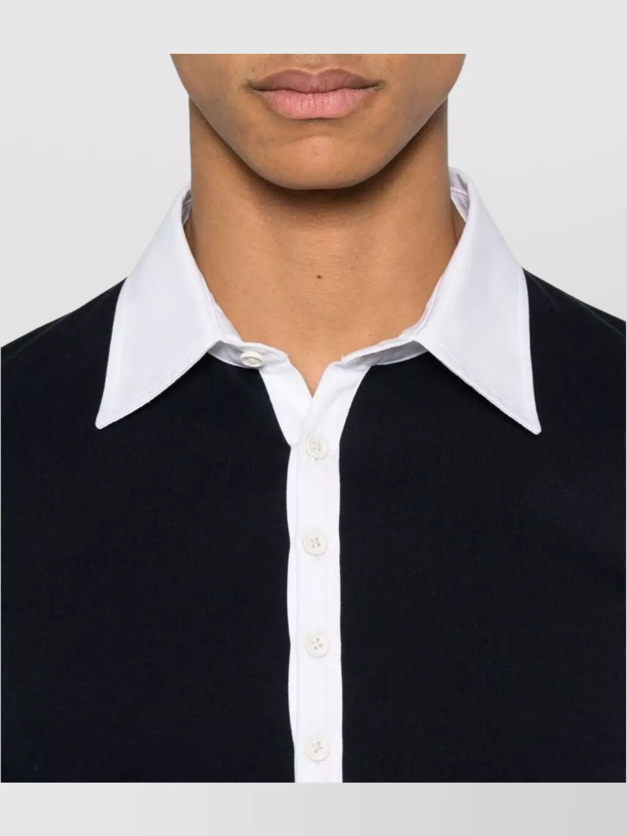 Thom Browne Long Sleeve Rugby Shirt With Striped Detail