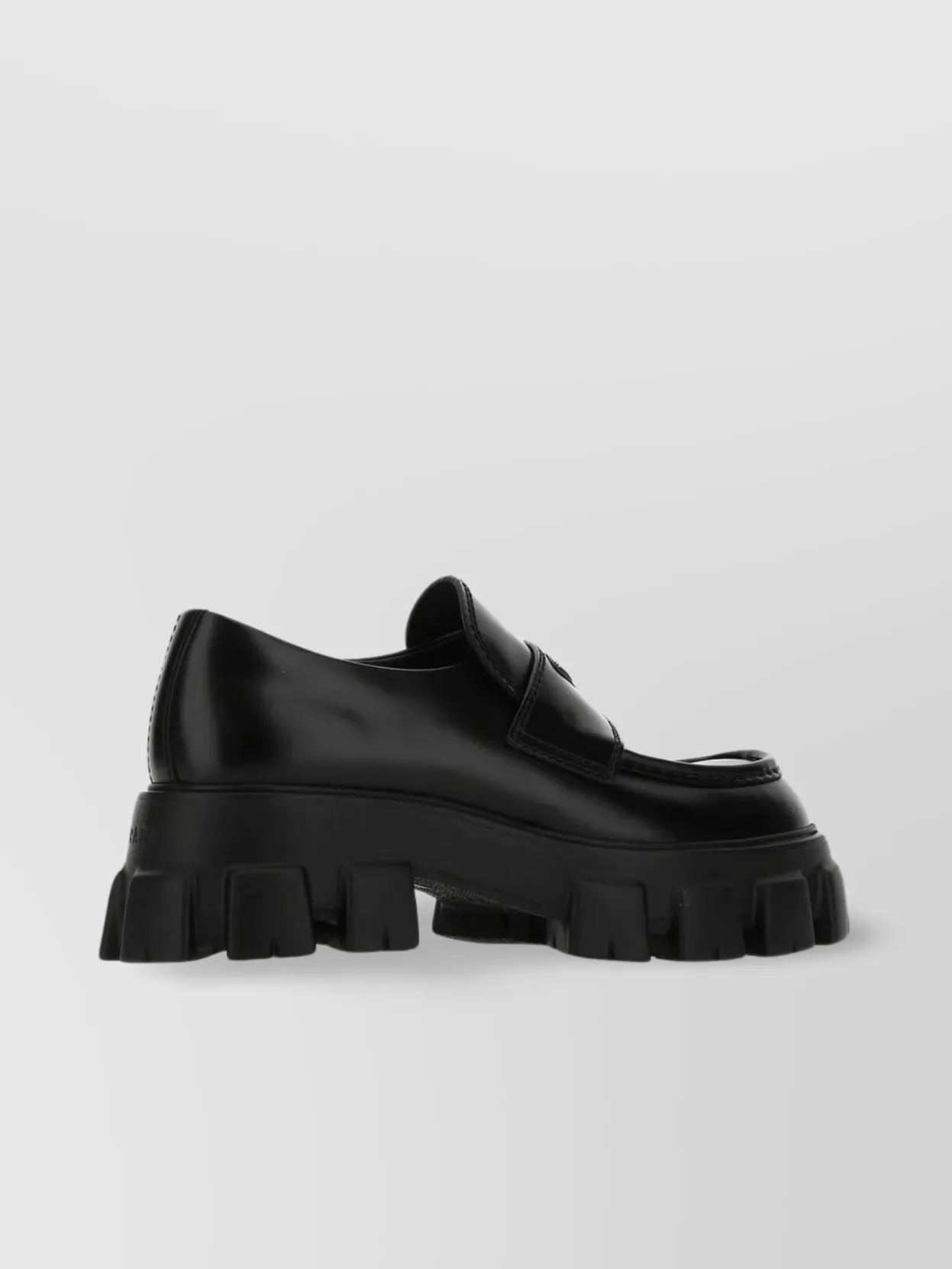 Shop Prada Monolith Loafers In Leather