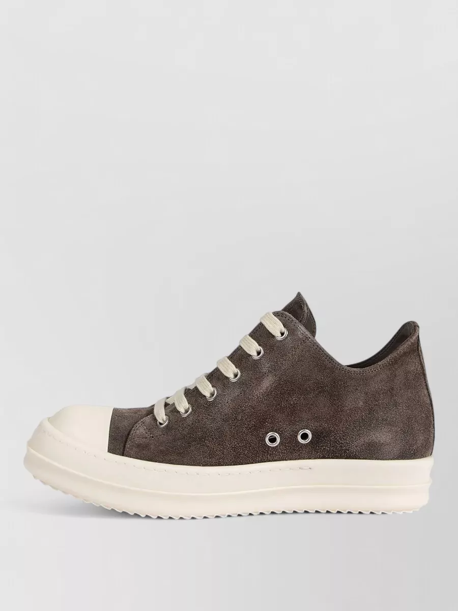 Rick Owens Leather Low-Top Sneakers