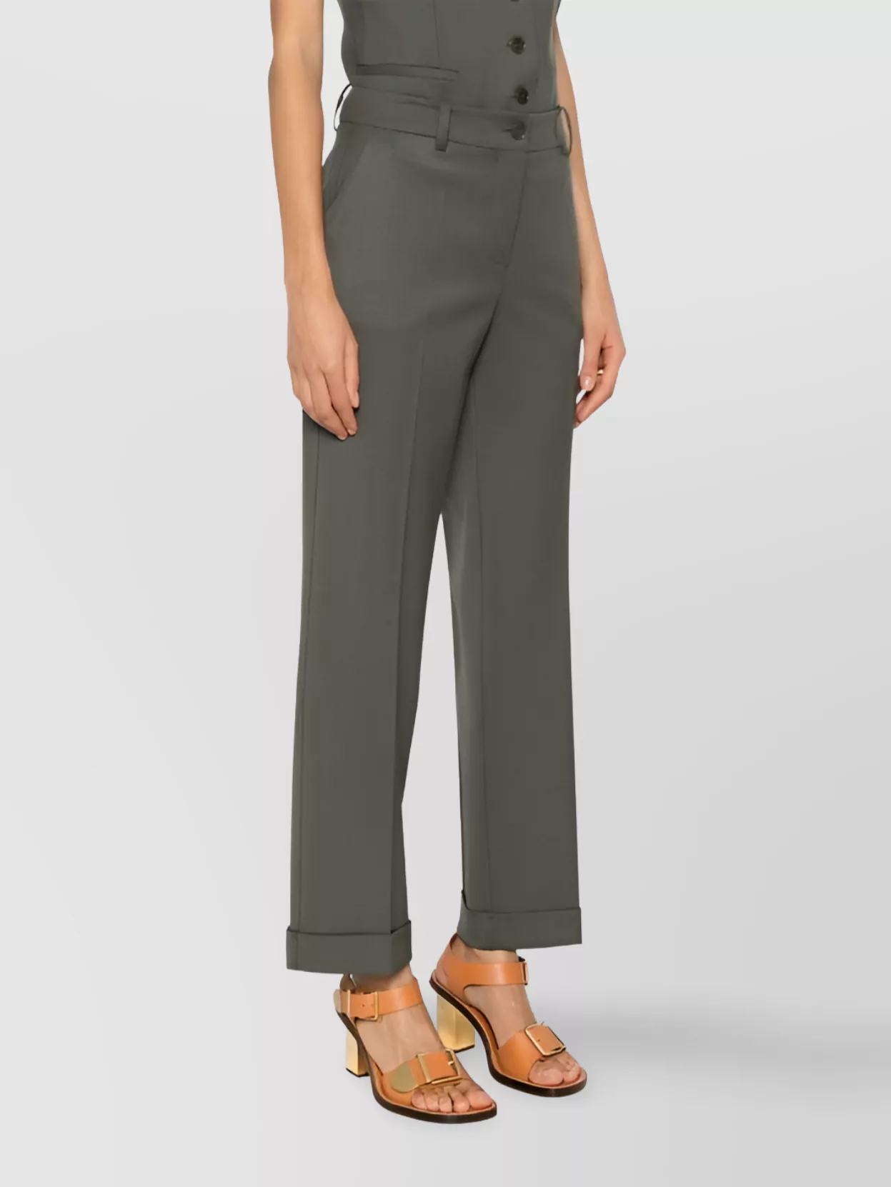 P.a.r.o.s.h . Tailored Virgin Wool-blend Trousers In Grey