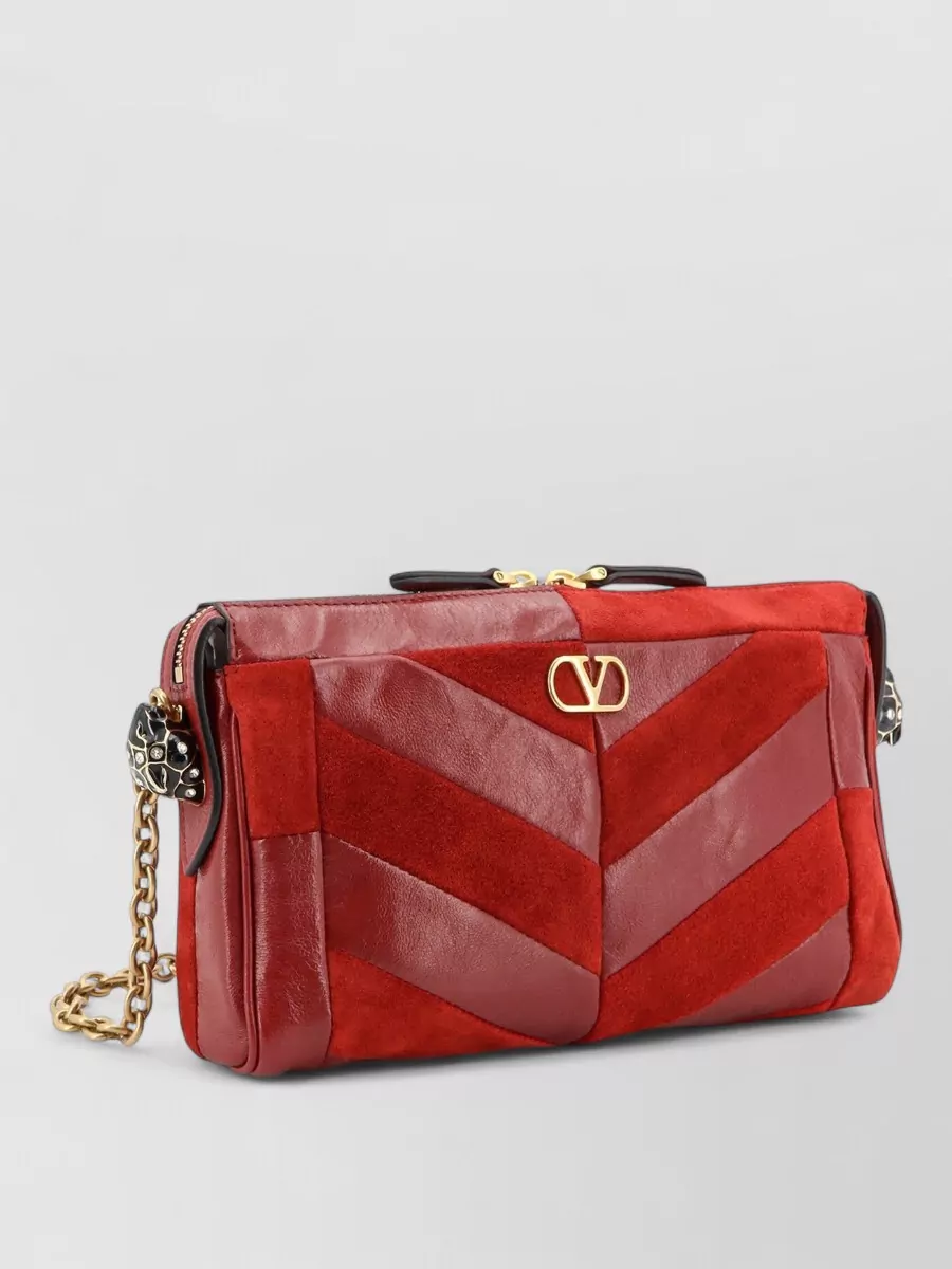 Valentino Garavani Panthea Small Leather And Suede Clutch Bag