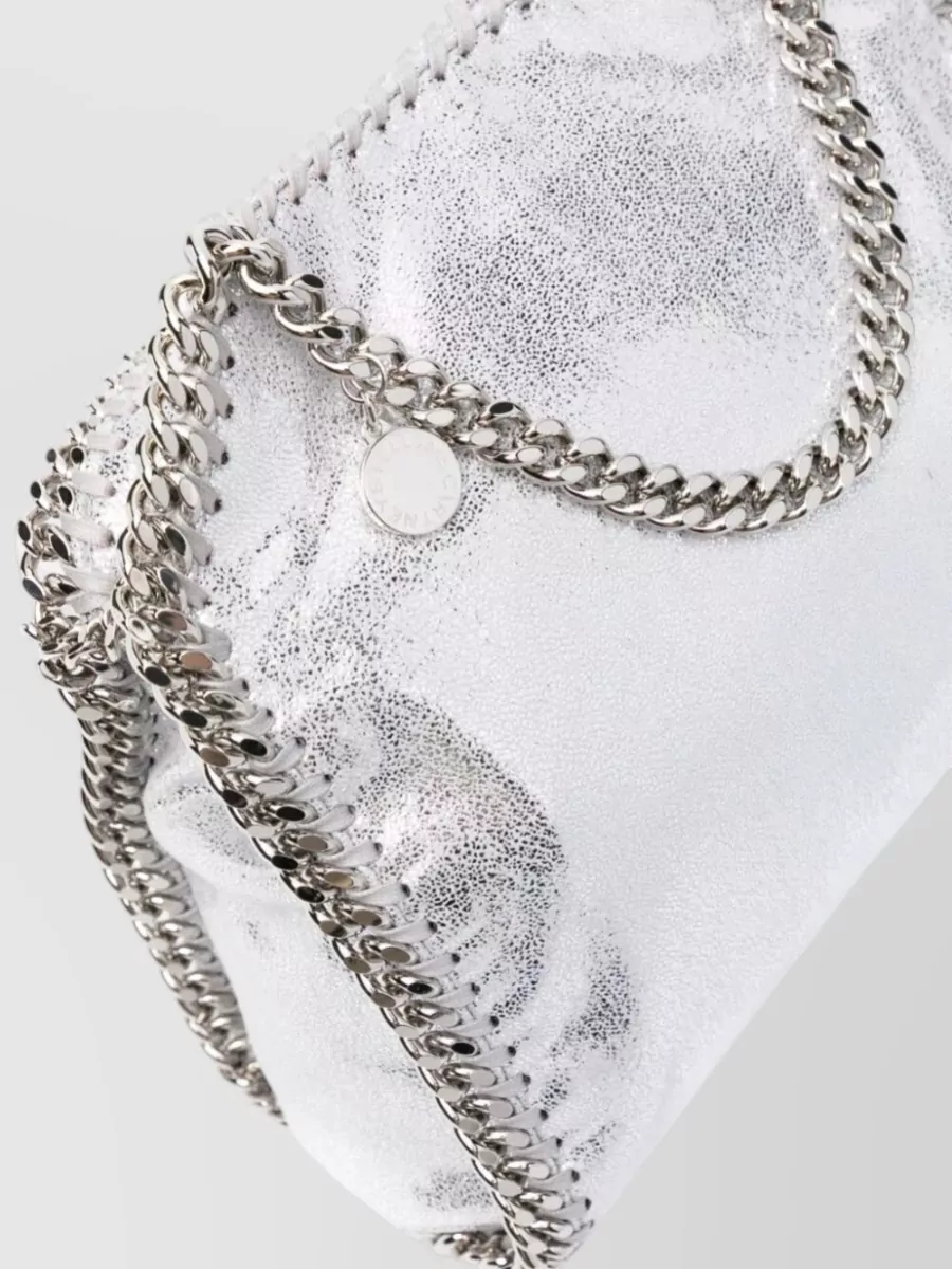 Stella Mccartney Mini Eco Shiny Tote Bag With Chain