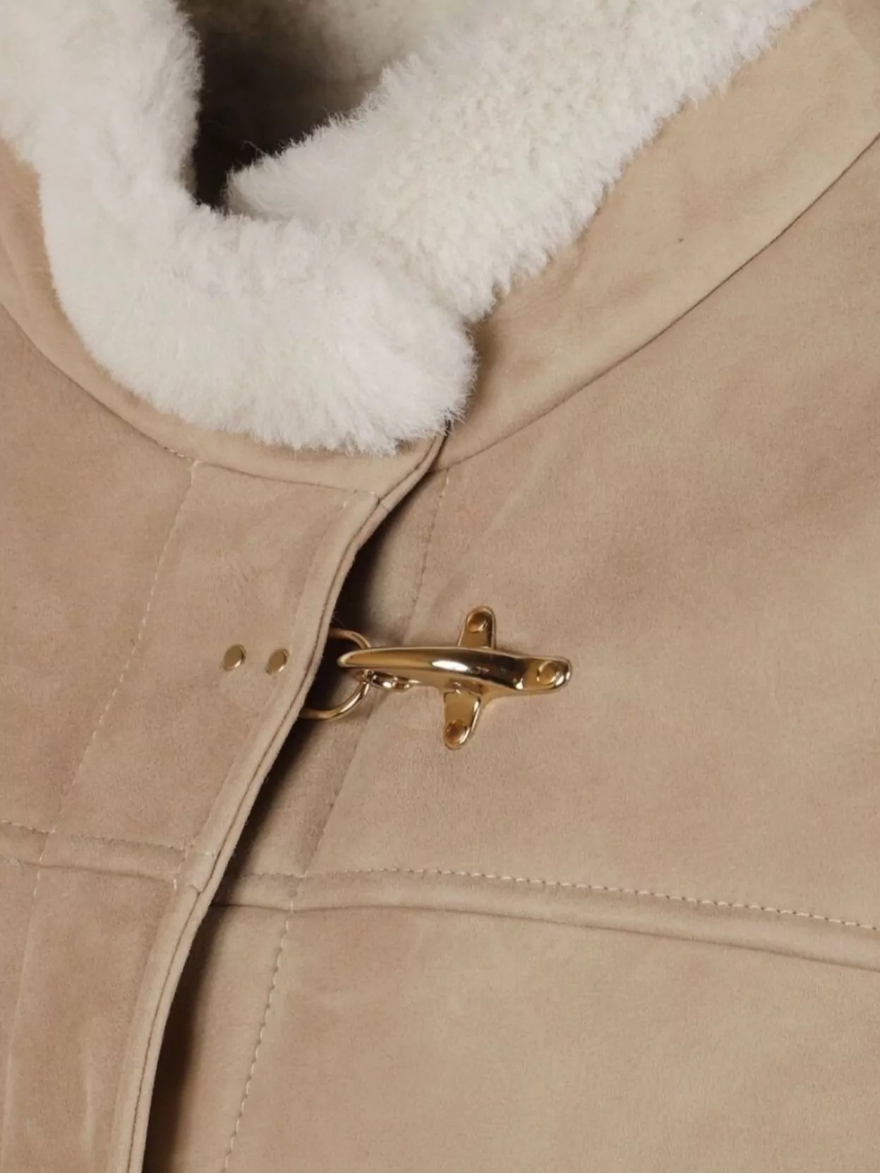 Fay Shearling Lined High Collar Cape In Brown