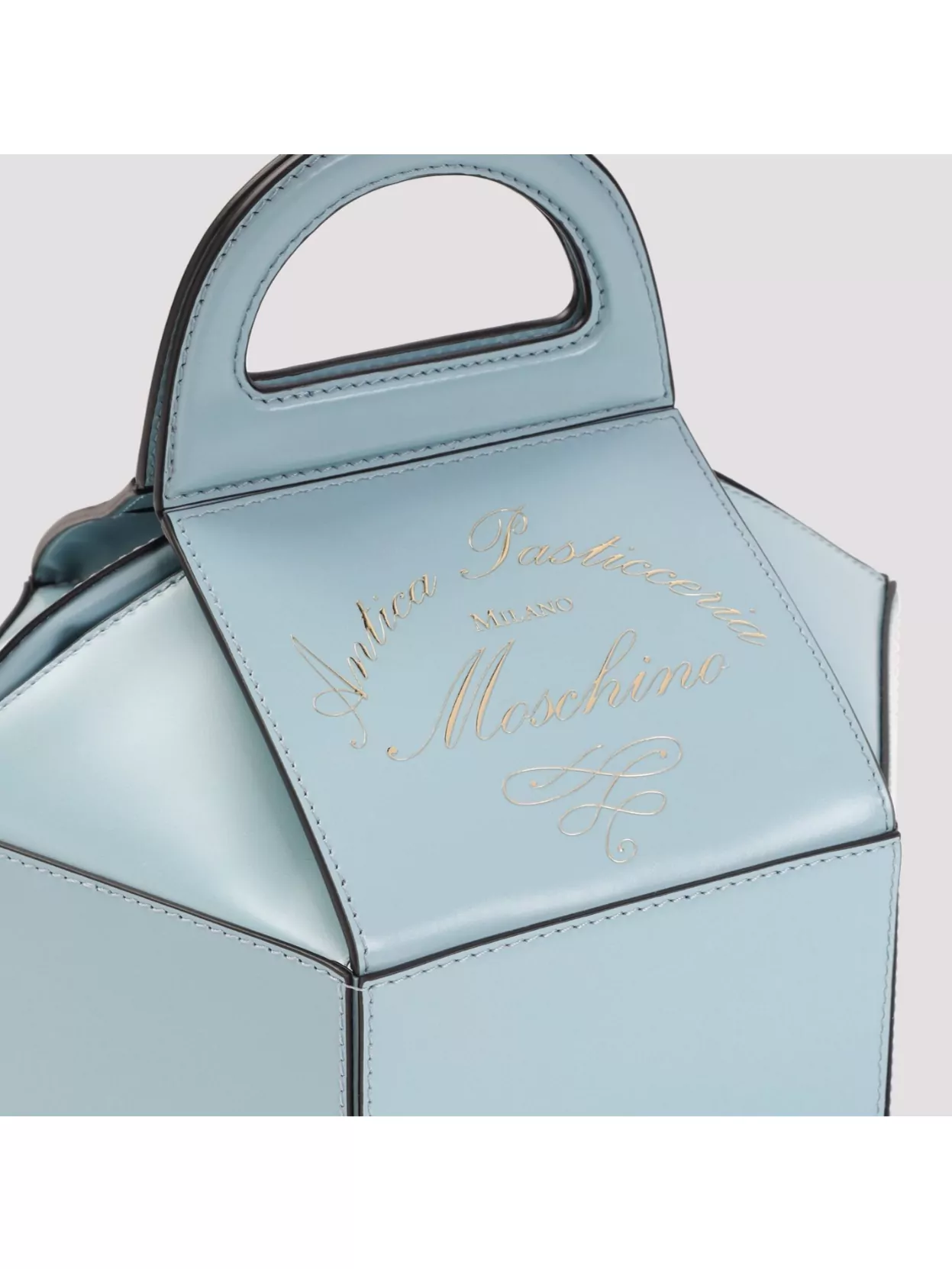 Moschino Cake Box Top Handle Leather Handbag
