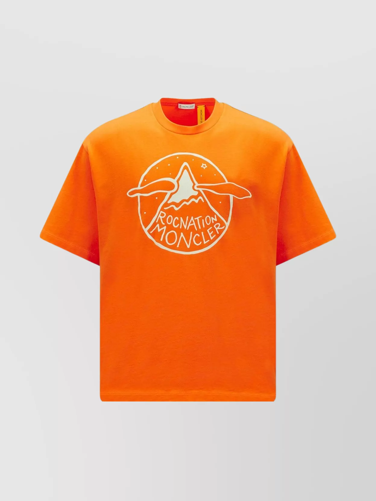 Shop Moncler Genius Printed Logo T-shirt Moncler X Roc Nation In Orange