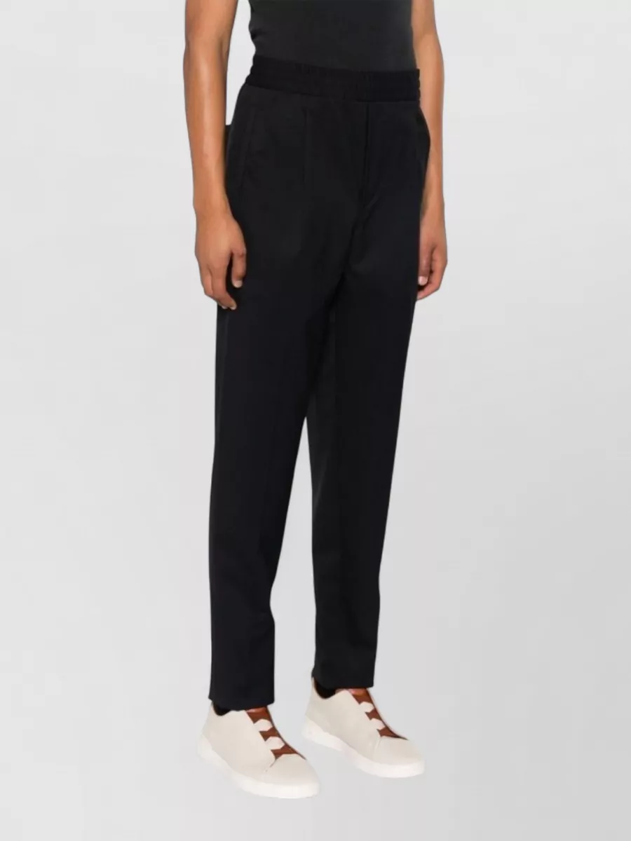 Zegna Tapered Trousers With Elastic Waistband And Pockets