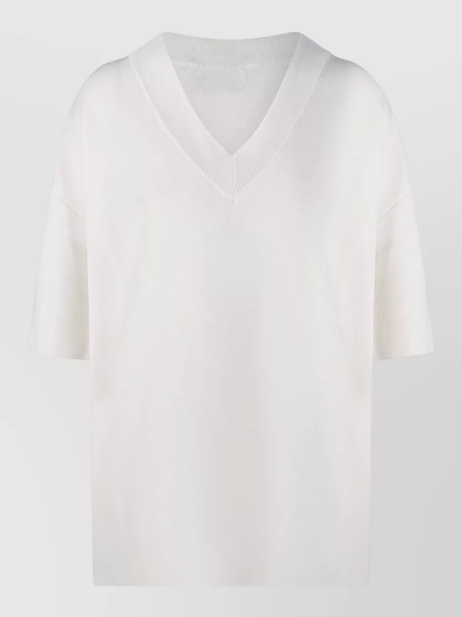 Ami Paris v-neck short-sleeve sweater