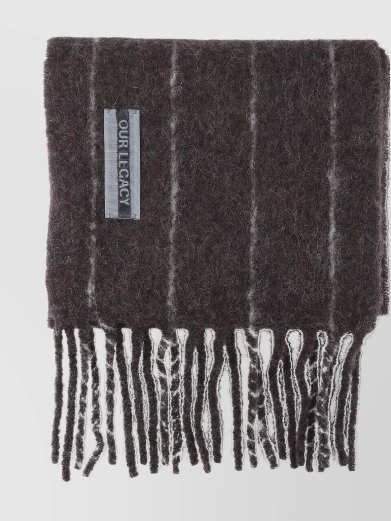 Our Legacy Soft Textured Striped Scarf Fringe Detail In Multi