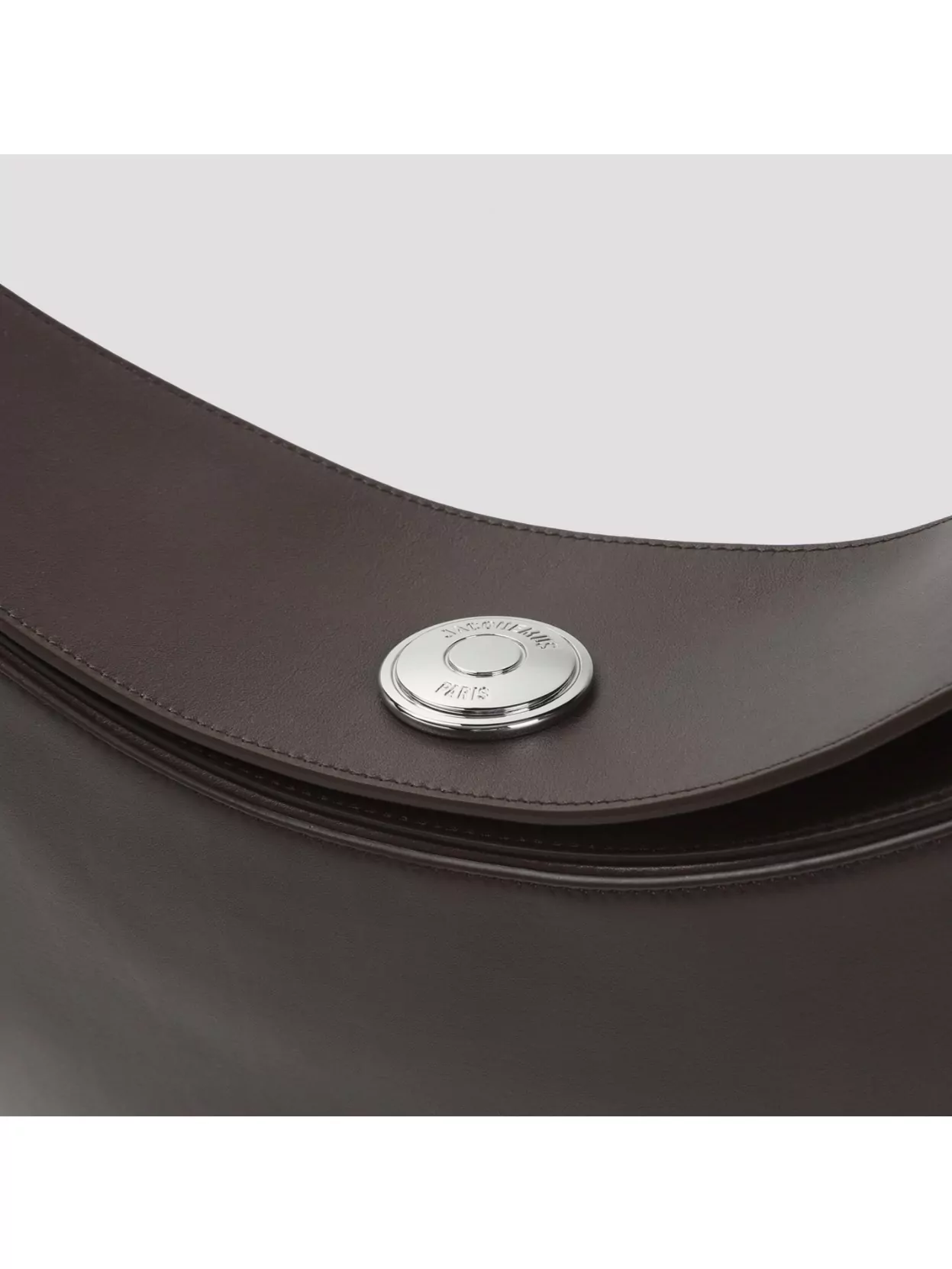 Jacquemus Large Ovalo Calf Leather Hobo Bag In Brown
